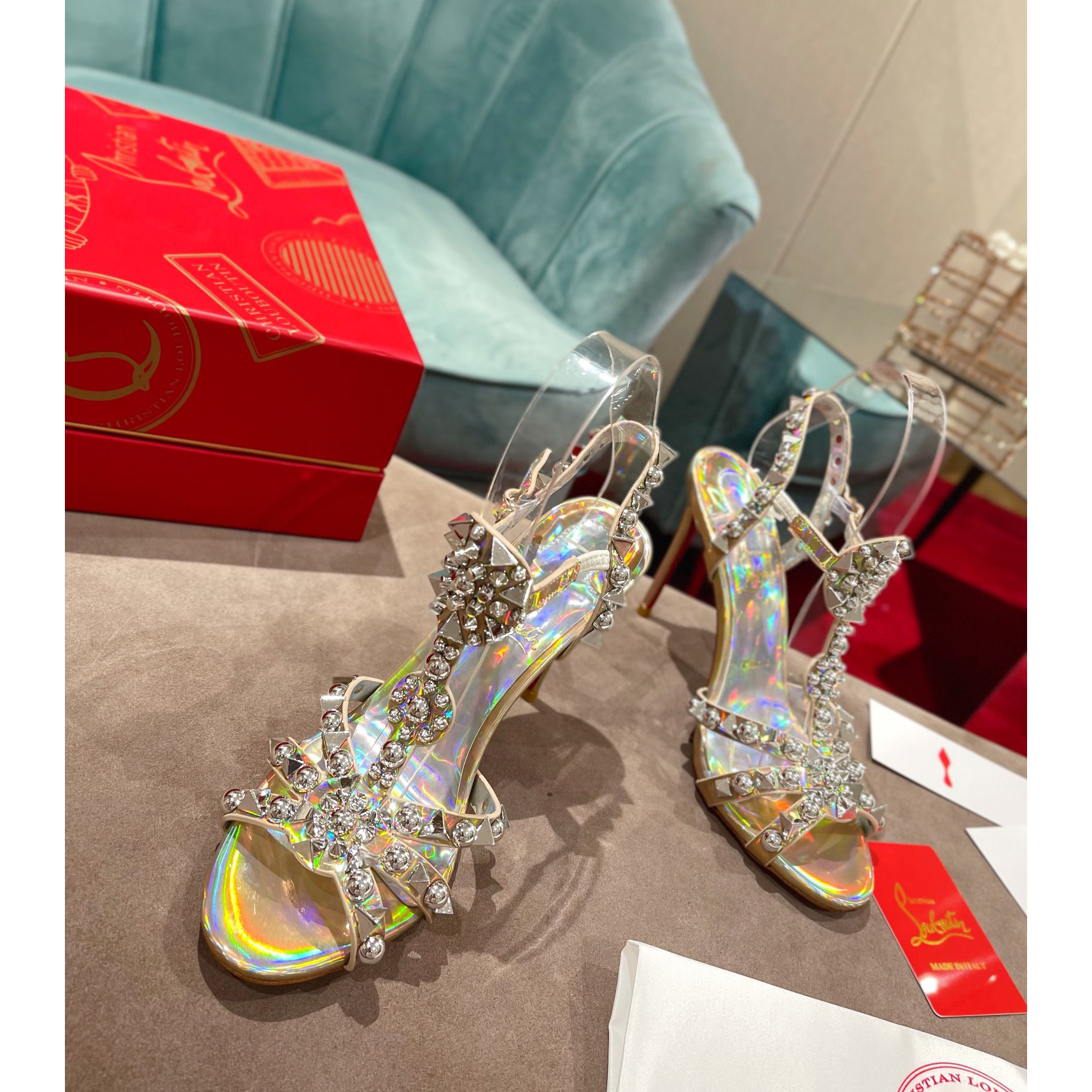 Christian Louboutin Silver Sandal（10cm Heel Height） - DopestKickz