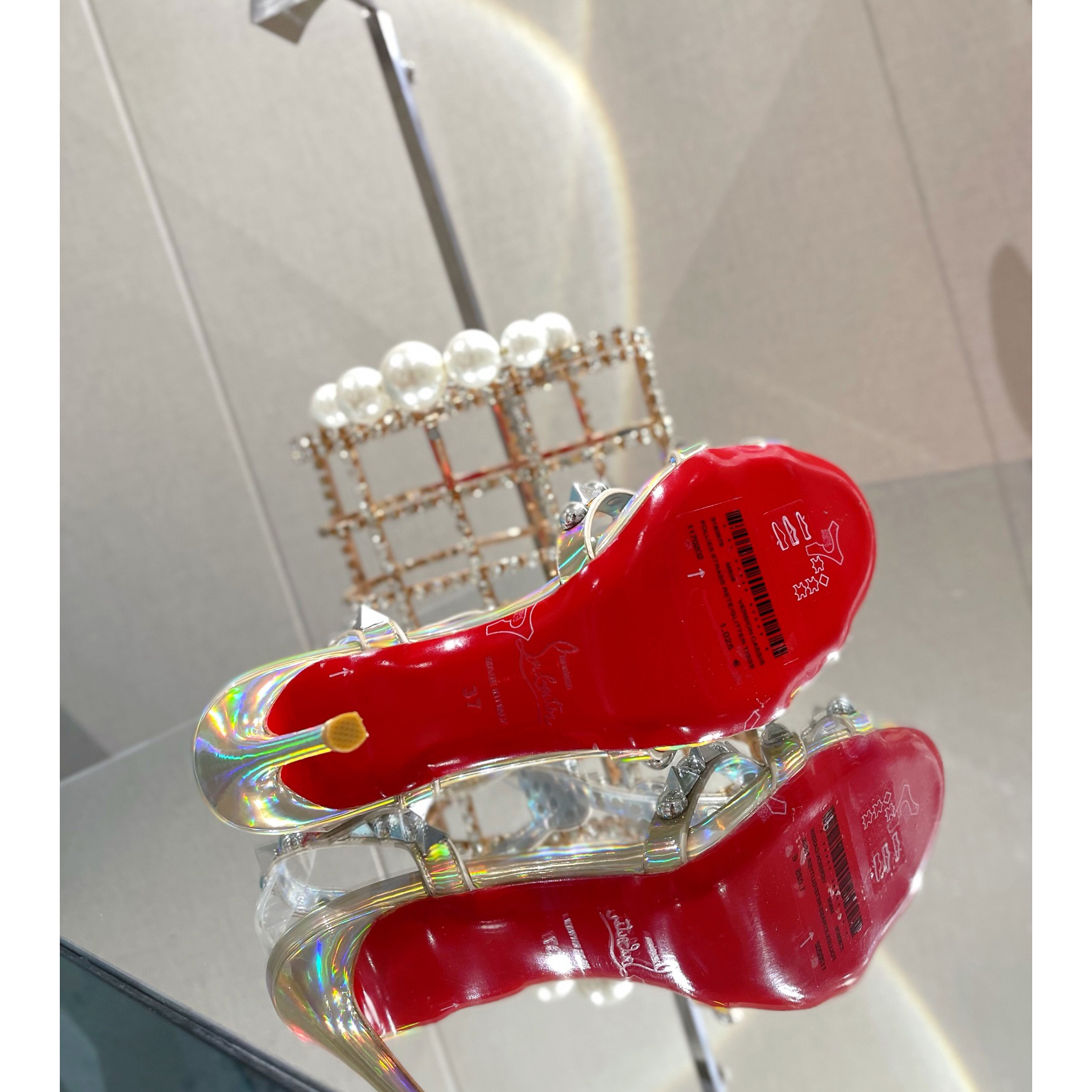 Christian Louboutin Silver Sandal（10cm Heel Height） - DopestKickz