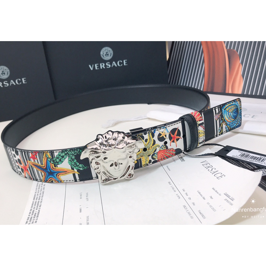 Versace Marine Organism Print 40 MM Belt  - DopestKickz
