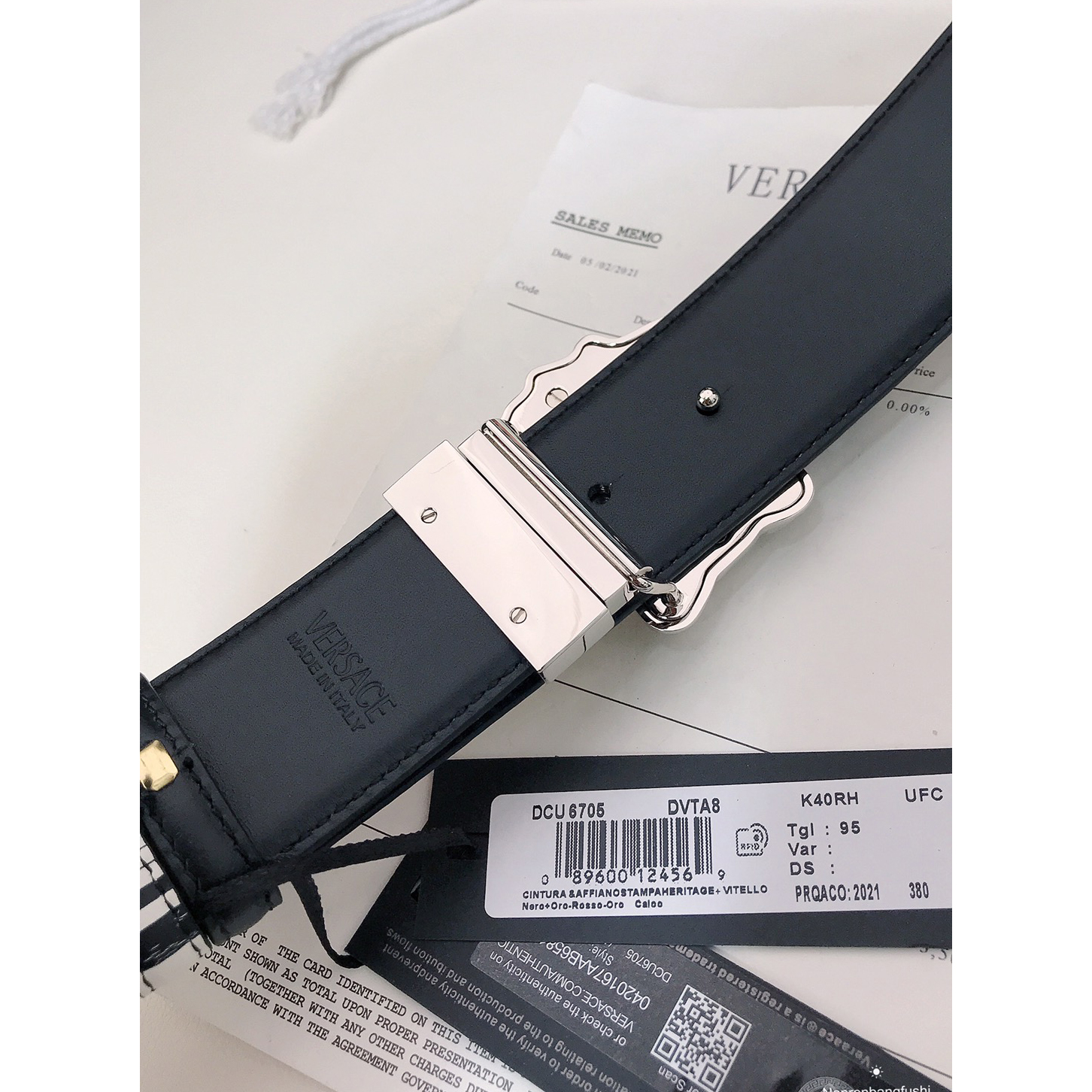 Versace Marine Organism Print 40 MM Belt  - DopestKickz