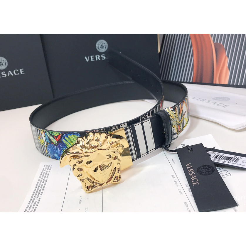 Versace Marine Organism Print 40 MM Belt  - DopestKickz