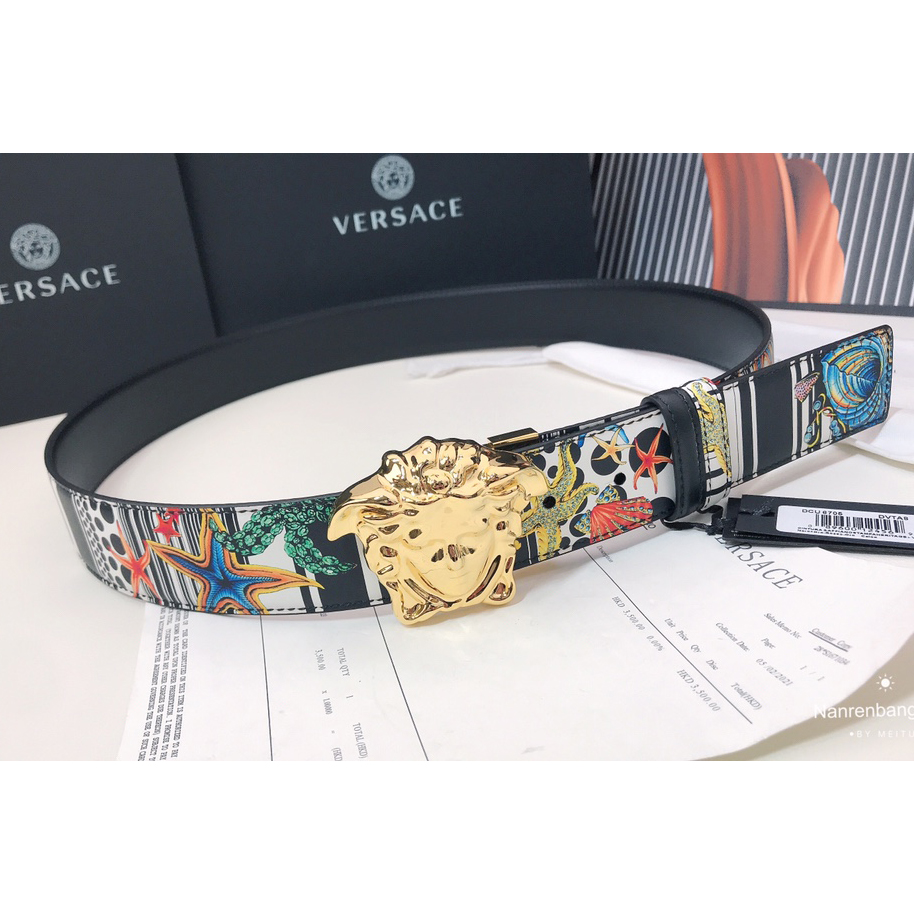 Versace Marine Organism Print 40 MM Belt  - DopestKickz