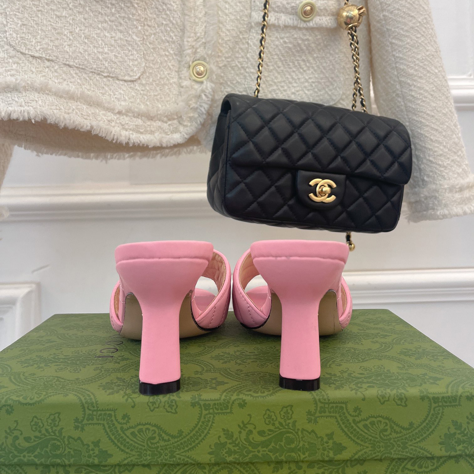 Gucci Women's Double G Slide Sandal With Heel Height Of 7.5cm - DopestKickz