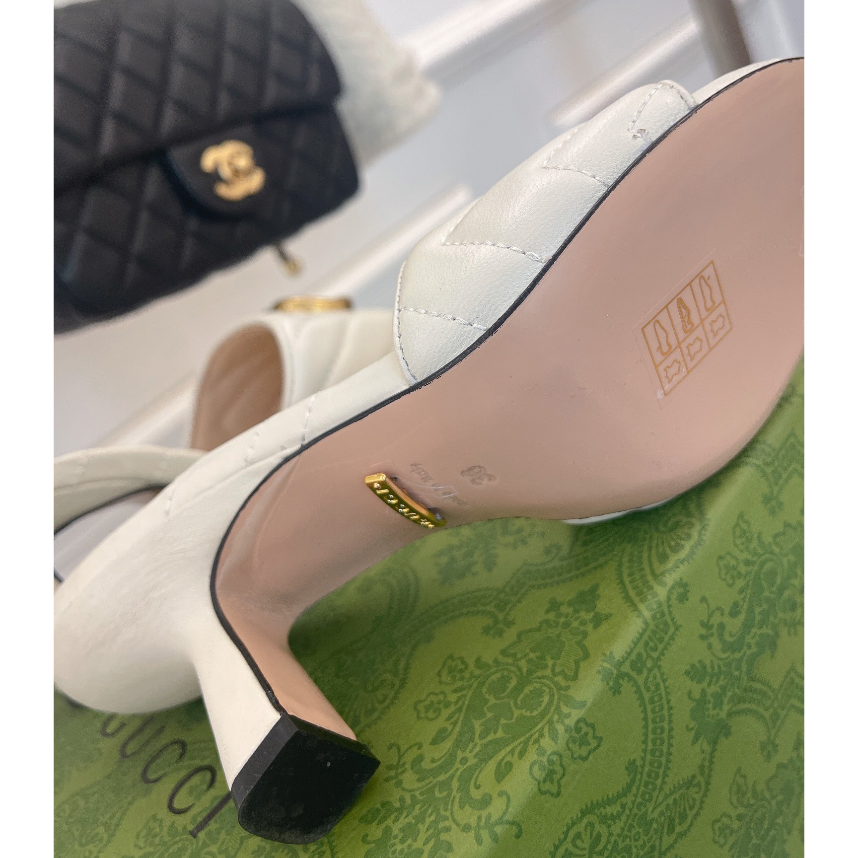 Gucci Women's Double G Slide Sandal With Heel Height Of 7.5cm - DopestKickz