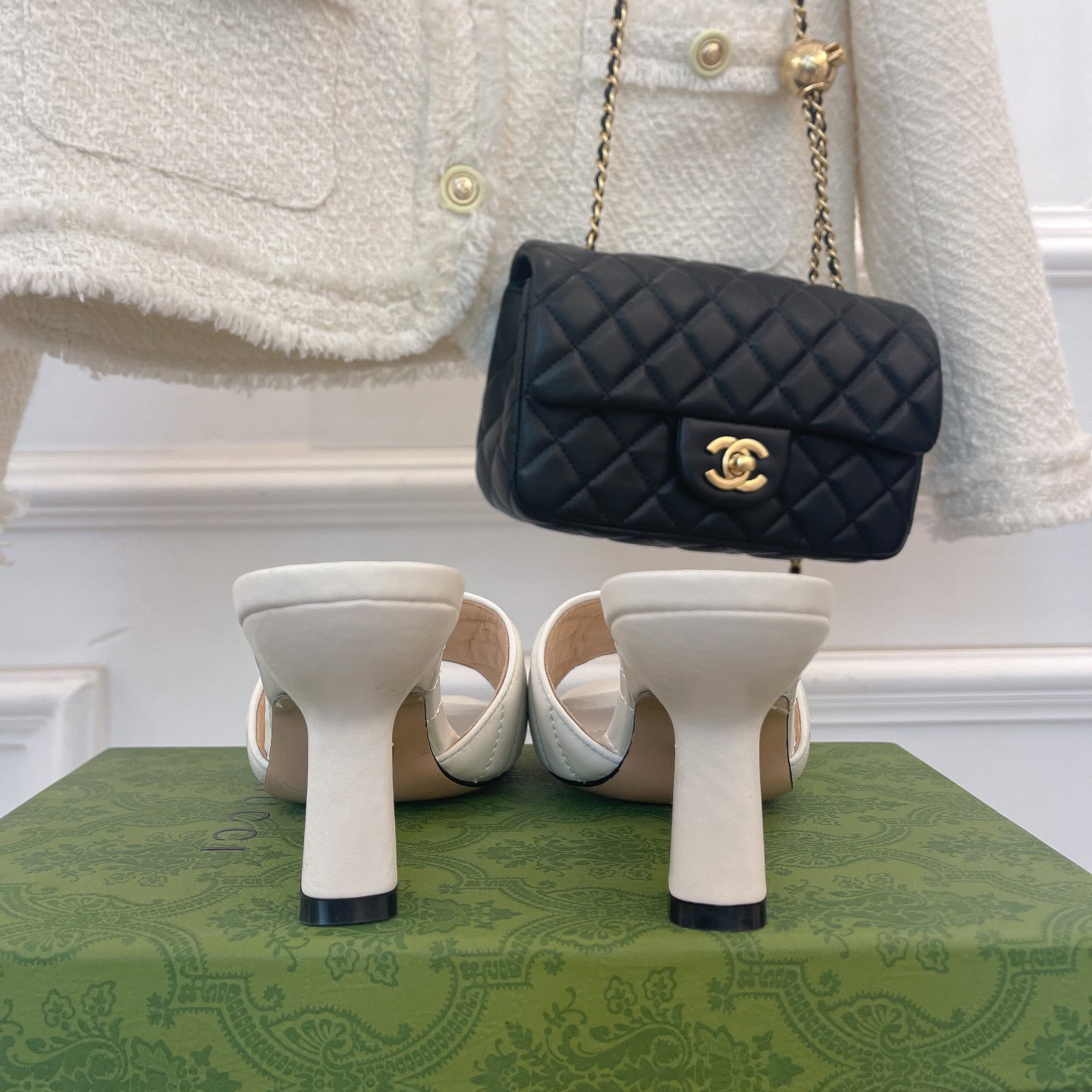 Gucci Women's Double G Slide Sandal With Heel Height Of 7.5cm - DopestKickz