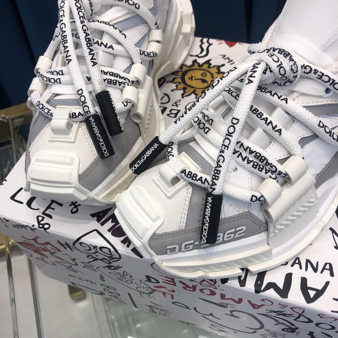 Dolce & Gabbana Mixed-Material Space Sneakers - DopestKickz