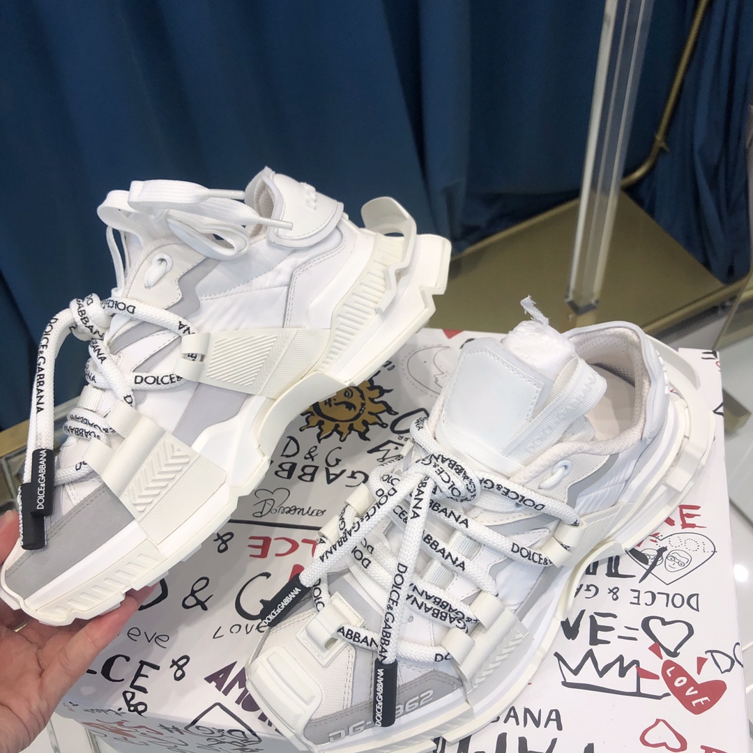 Dolce & Gabbana Mixed-Material Space Sneakers - DopestKickz