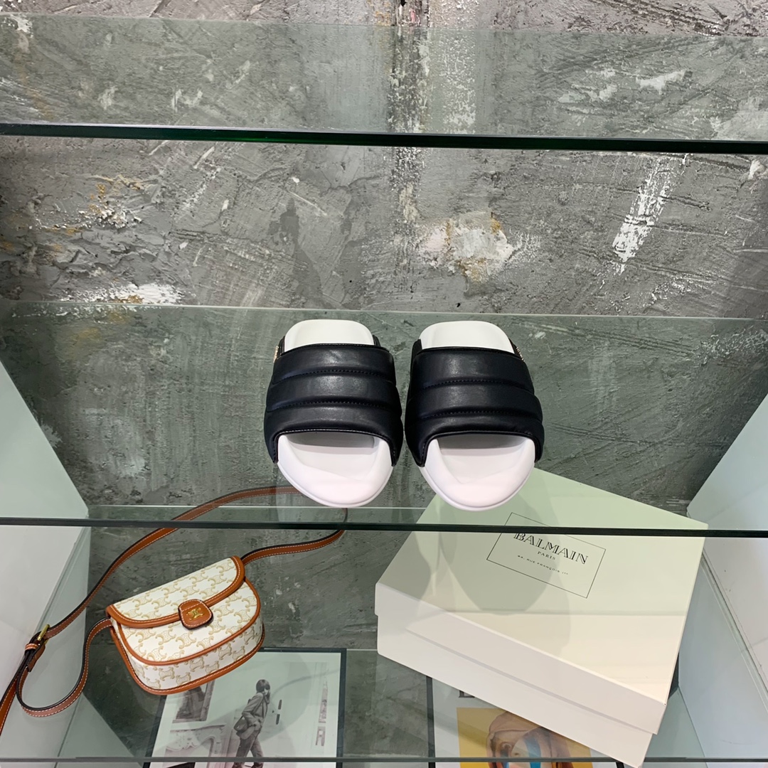 Balmain B-It-Puffy Slides - DopestKickz