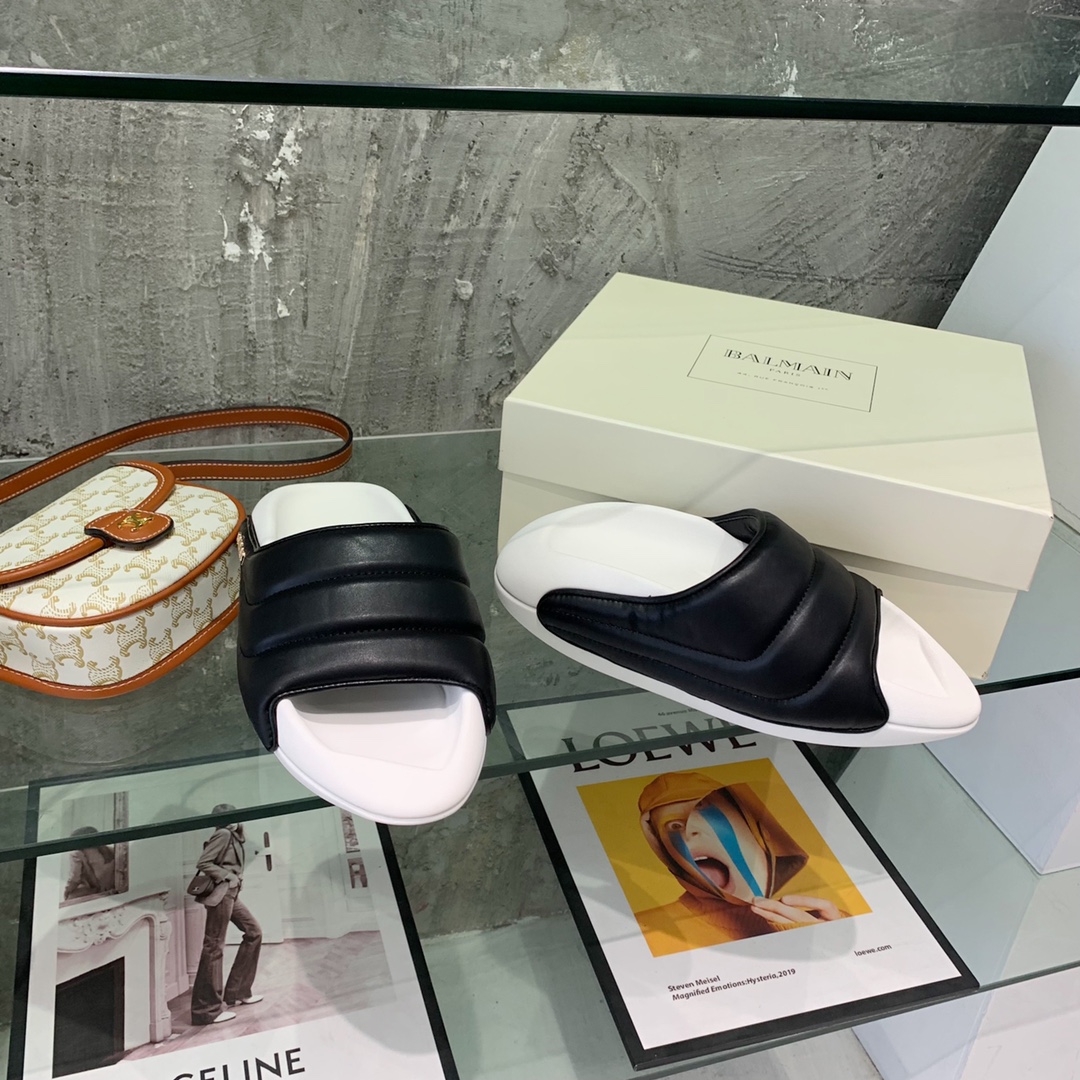 Balmain B-It-Puffy Slides - DopestKickz