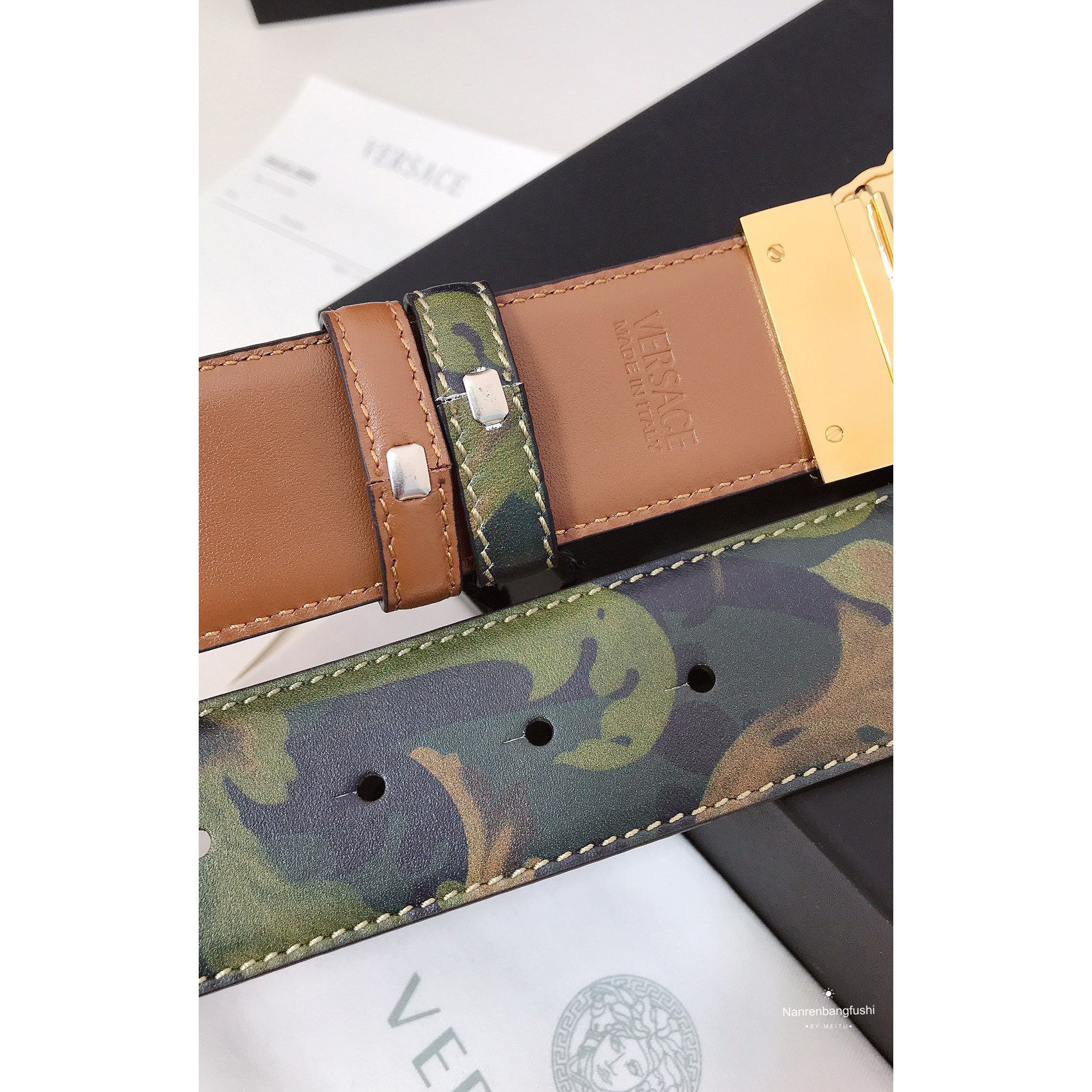 Versace Barocco Print Palazzo 40 MM Belt  - DopestKickz