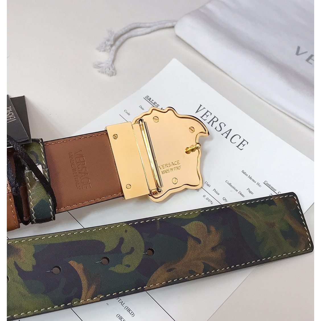 Versace Barocco Print Palazzo 40 MM Belt  - DopestKickz