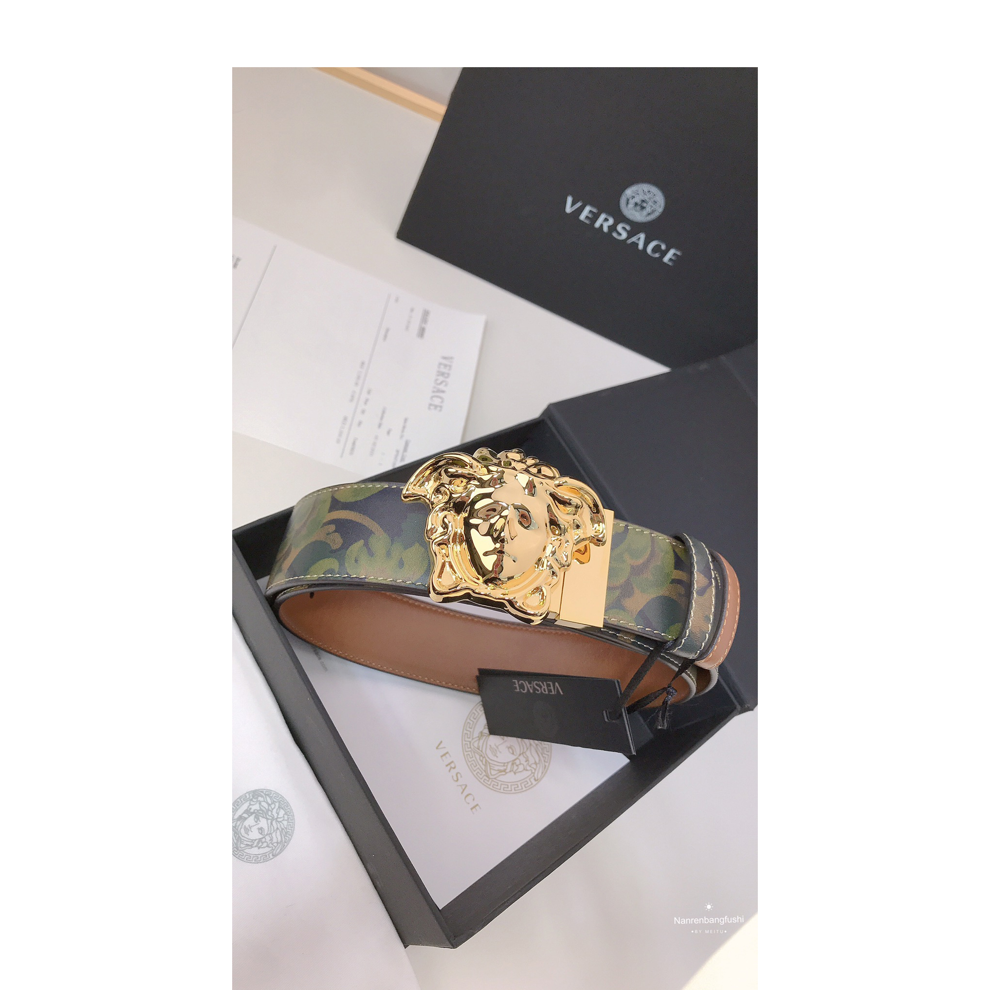 Versace Barocco Print Palazzo 40 MM Belt  - DopestKickz