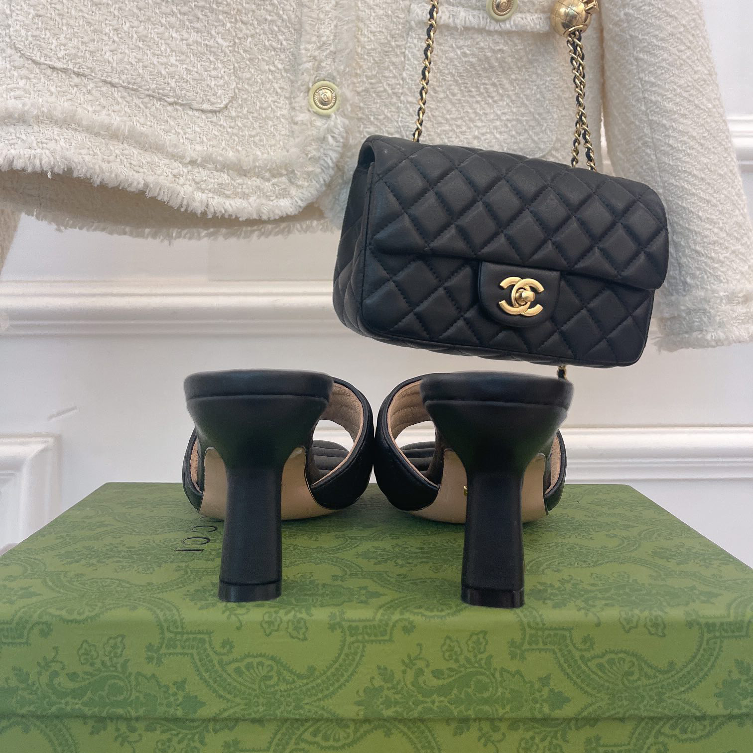 Gucci Women's Double G Slide Sandal With Heel Height Of 7.5cm - DopestKickz