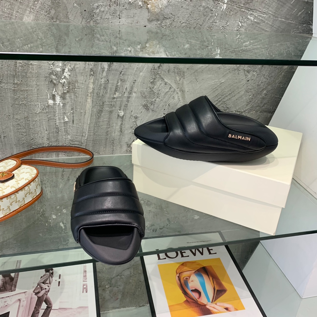 Balmain B-It-Puffy Slides - DopestKickz