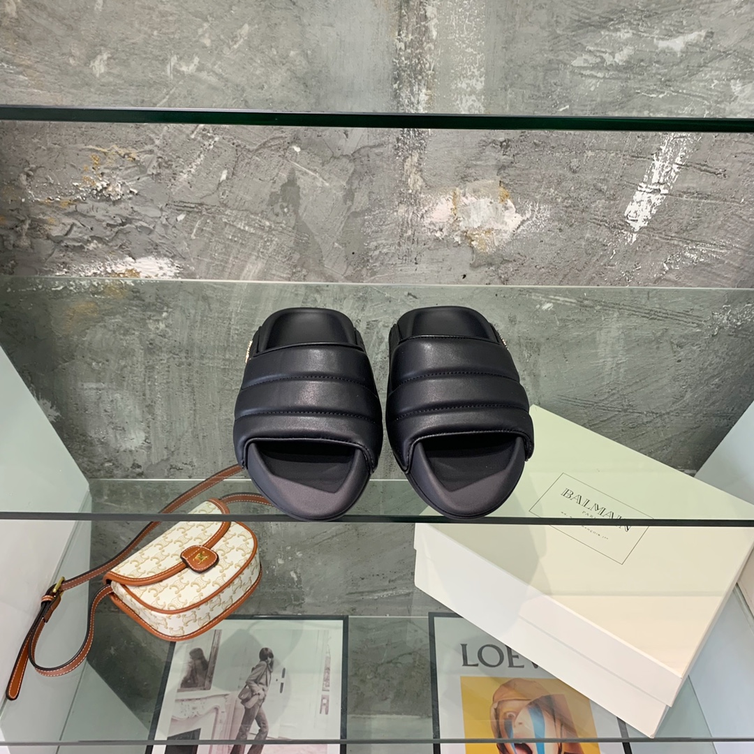 Balmain B-It-Puffy Slides - DopestKickz