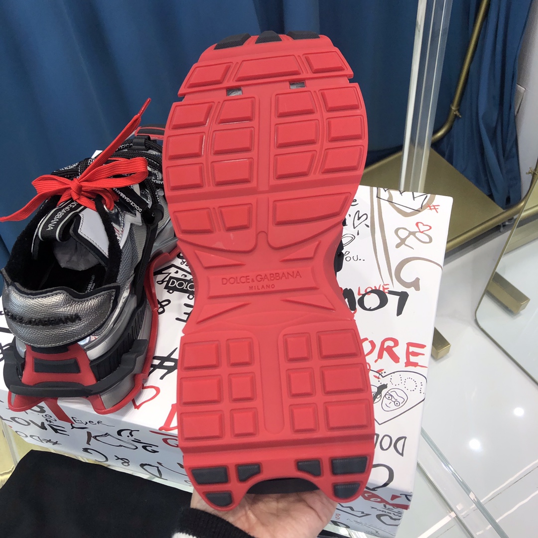 Dolce & Gabbana Mixed-Material Space Sneakers - DopestKickz