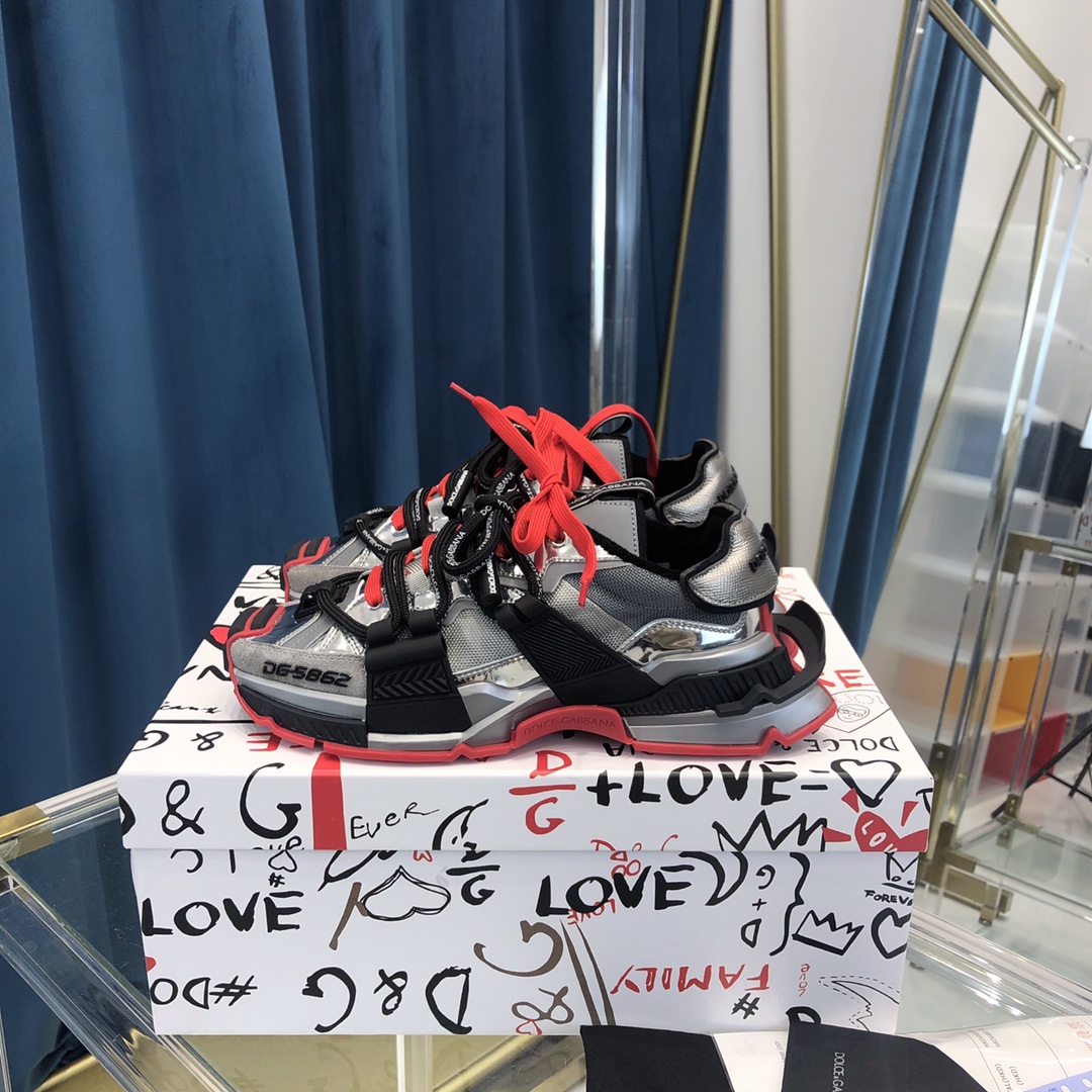 Dolce & Gabbana Mixed-Material Space Sneakers - DopestKickz