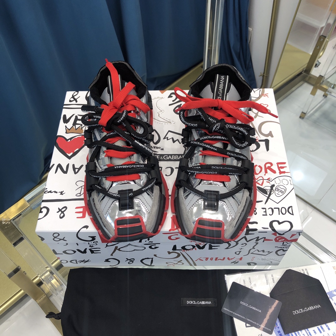 Dolce & Gabbana Mixed-Material Space Sneakers - DopestKickz