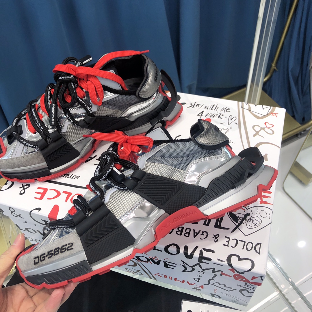 Dolce & Gabbana Mixed-Material Space Sneakers - DopestKickz