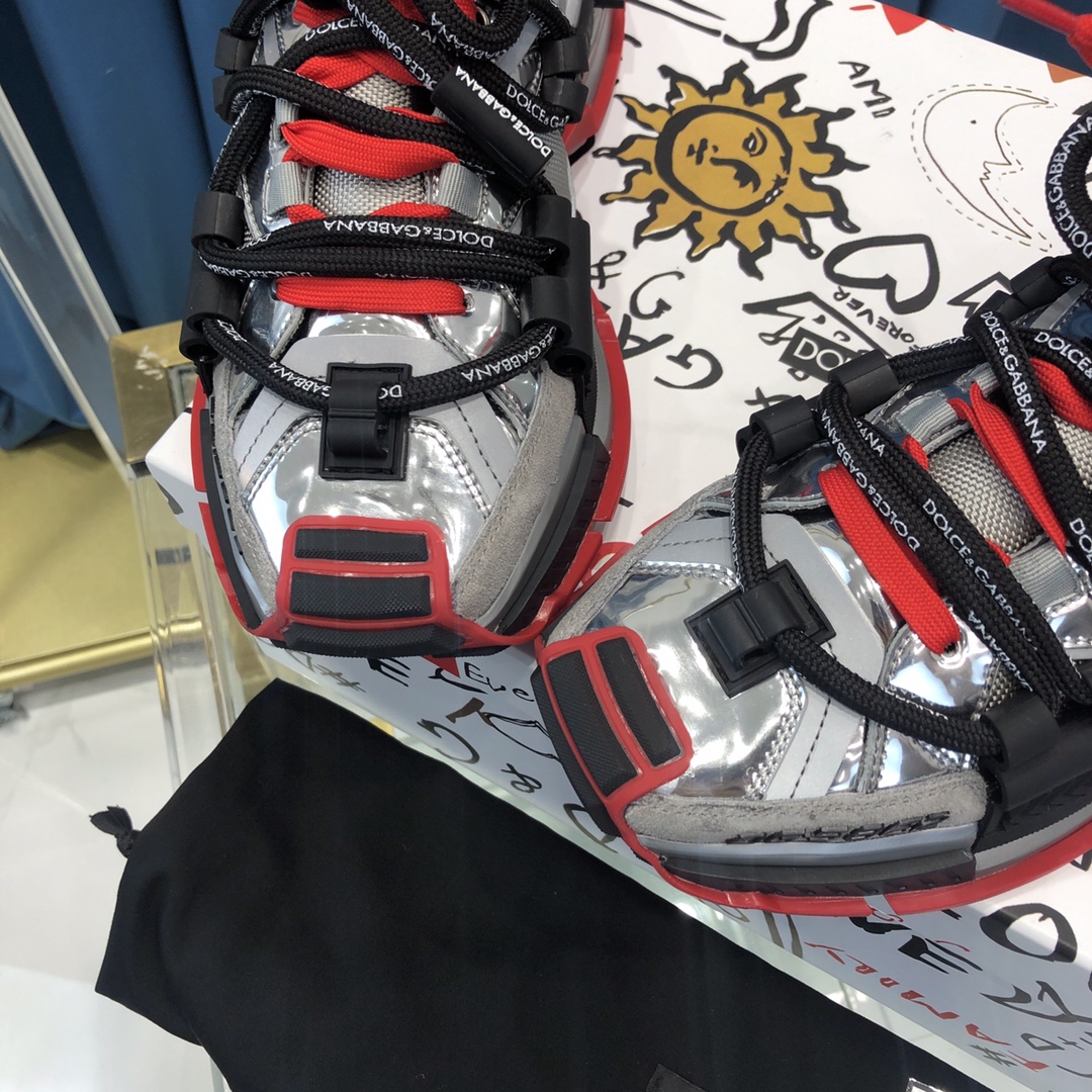 Dolce & Gabbana Mixed-Material Space Sneakers - DopestKickz