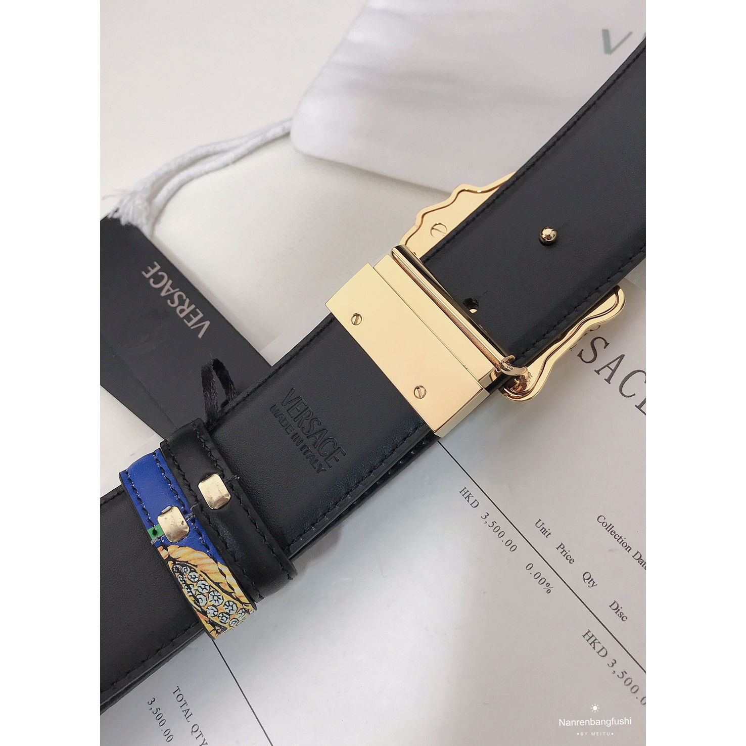 Versace Marine Organism Print 40 MM Belt  - DopestKickz