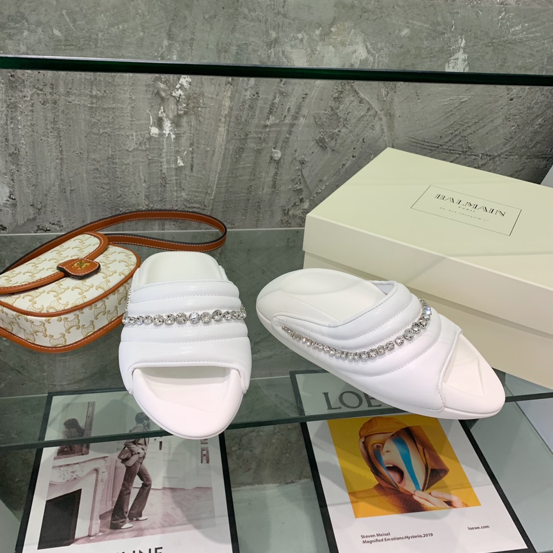 Balmain B-It-Puffy Slides - DopestKickz