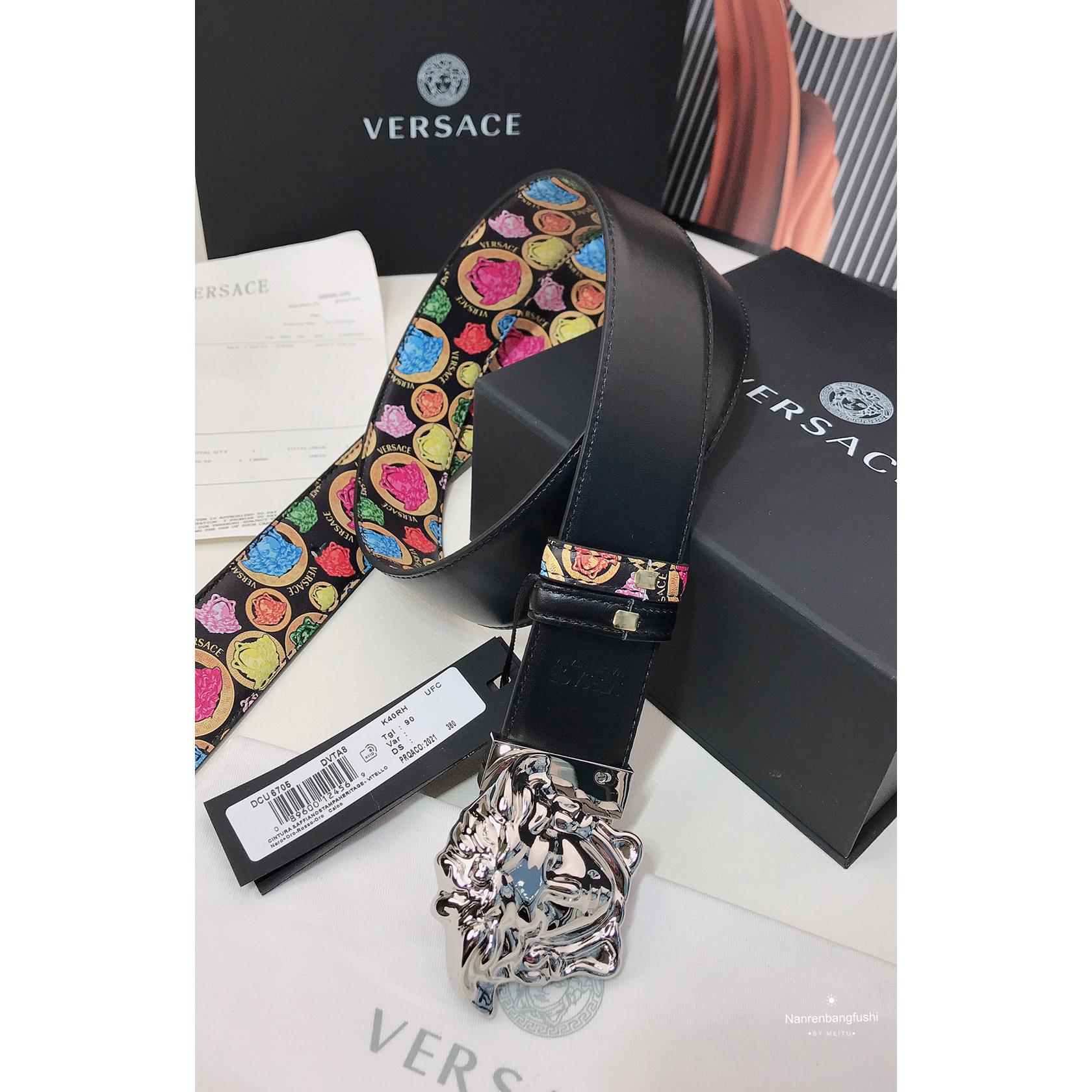 Versace Medusa Print 40 MM Belt  - DopestKickz