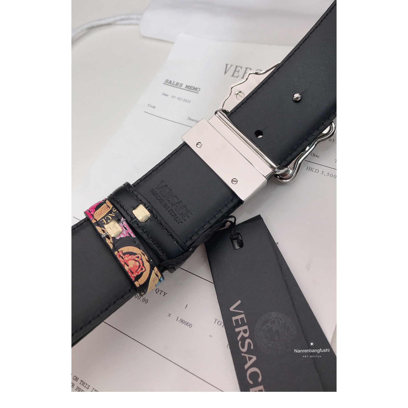 Versace Medusa Print 40 MM Belt  - DopestKickz