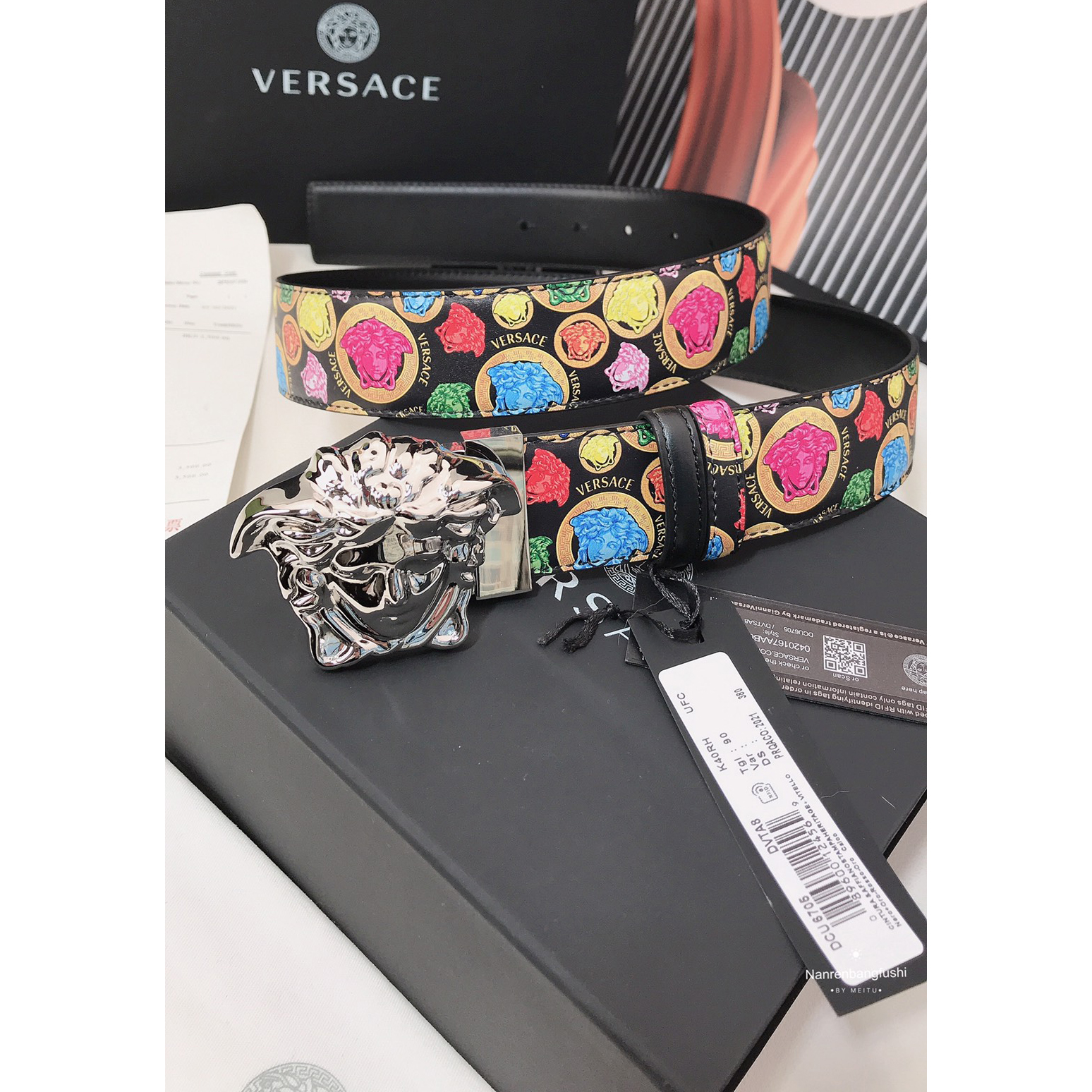 Versace Medusa Print 40 MM Belt  - DopestKickz
