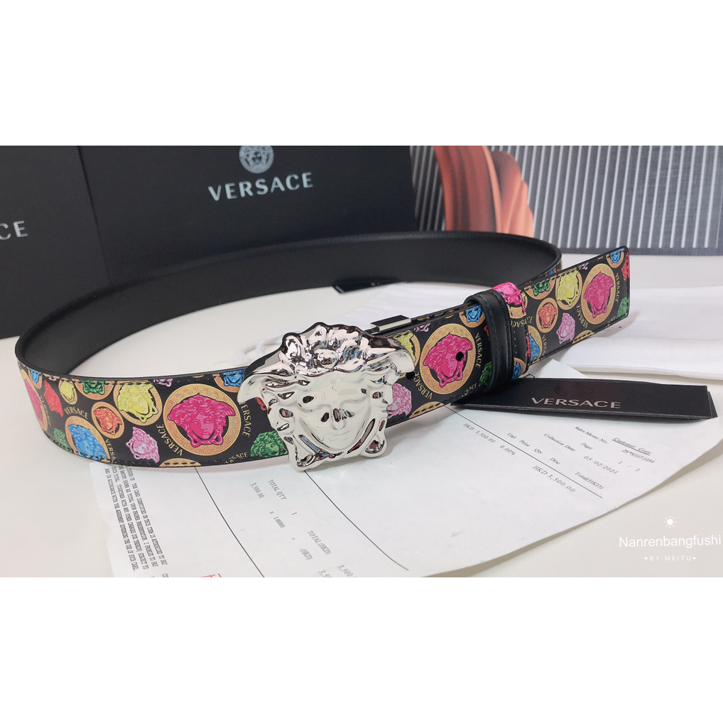 Versace Medusa Print 40 MM Belt  - DopestKickz