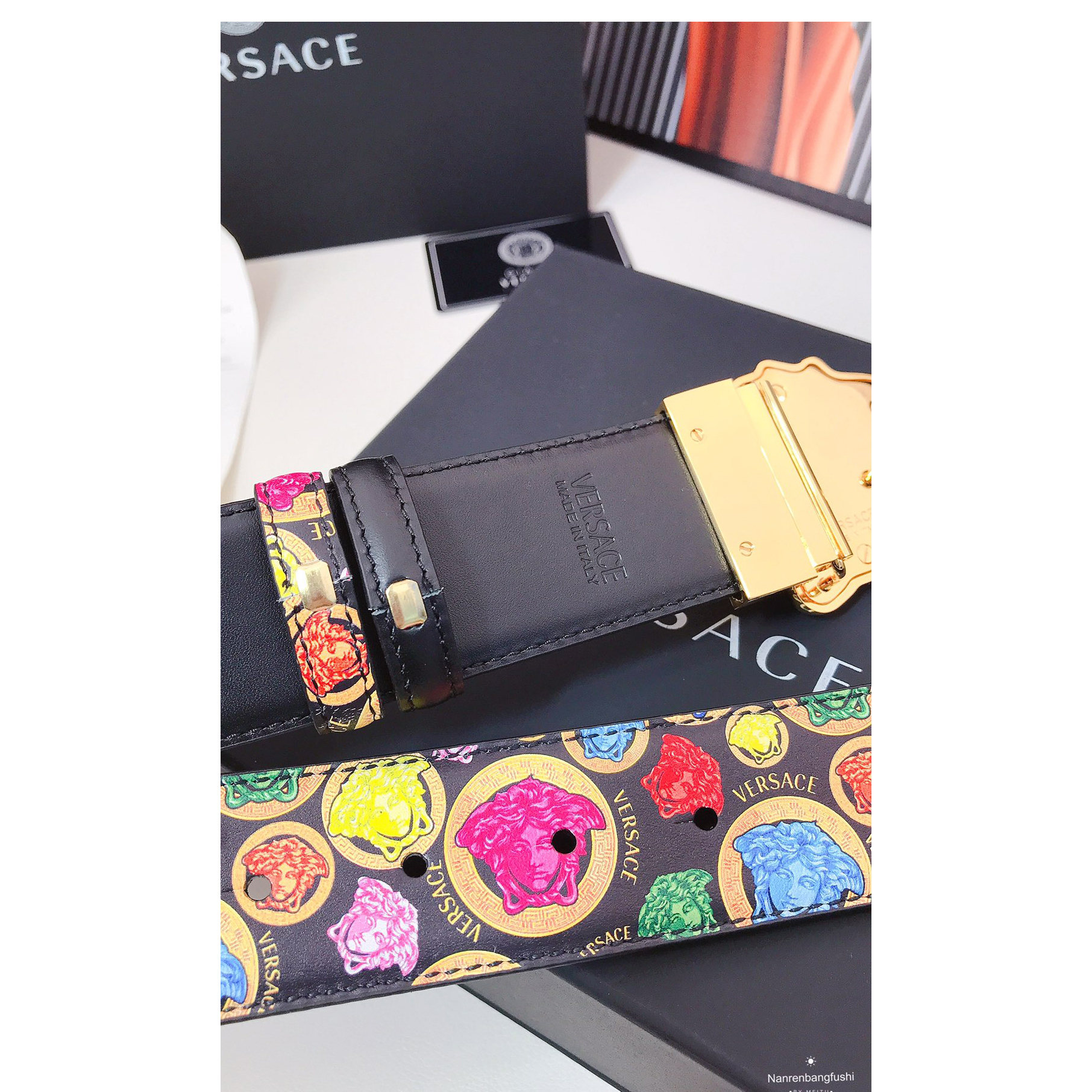 Versace Medusa Print 40 MM Belt  - DopestKickz