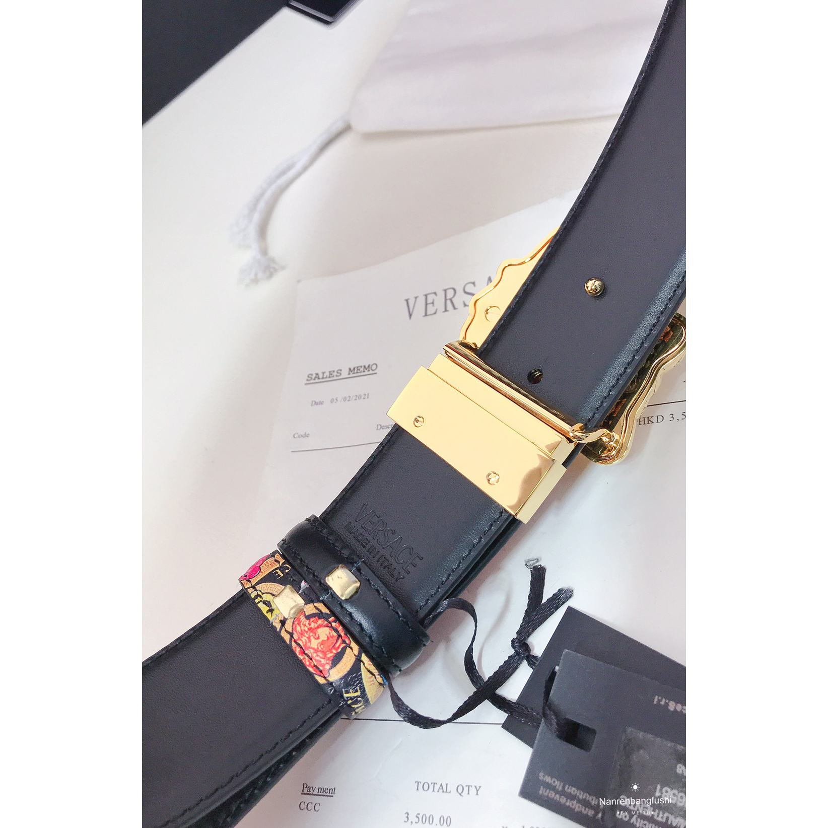 Versace Medusa Print 40 MM Belt  - DopestKickz