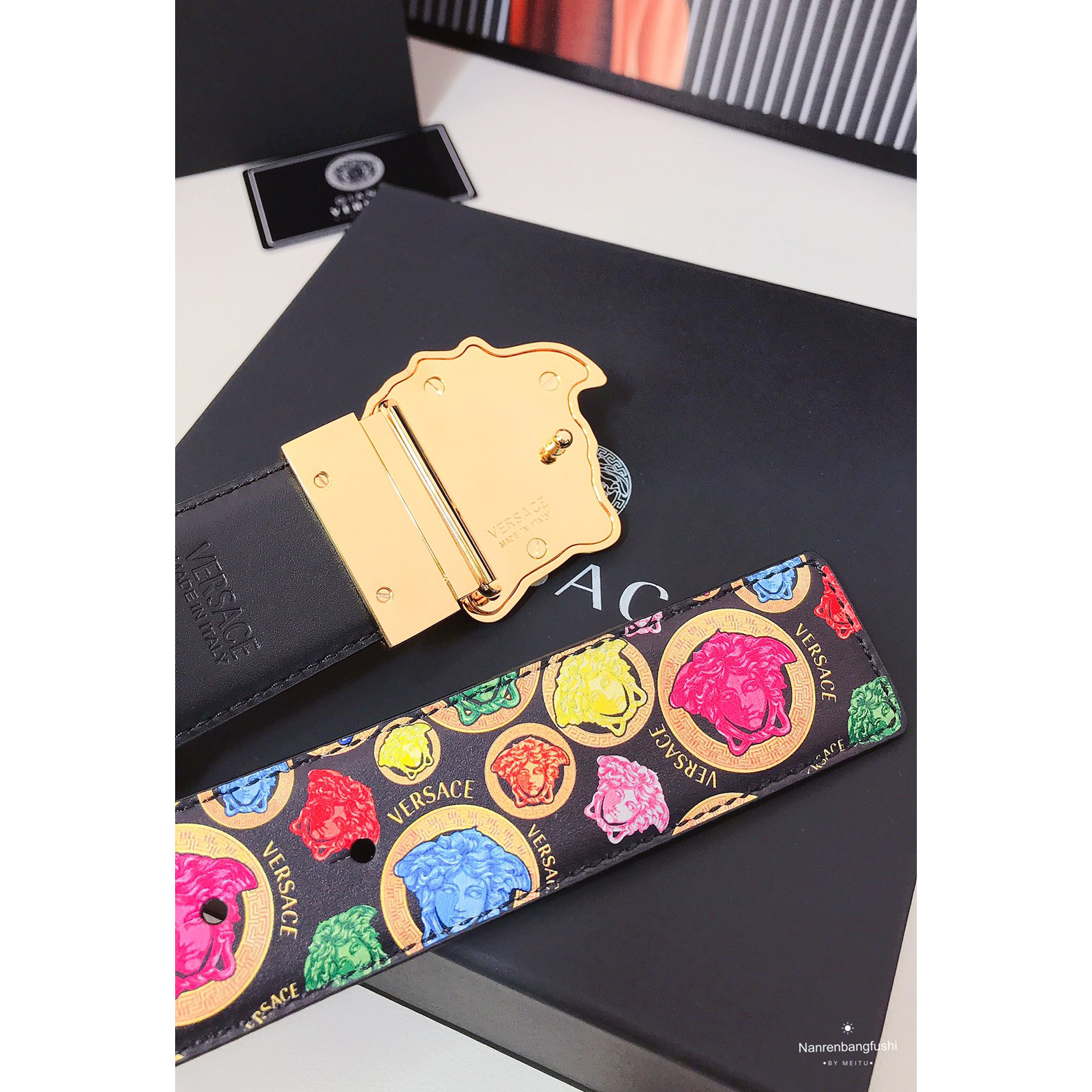 Versace Medusa Print 40 MM Belt  - DopestKickz