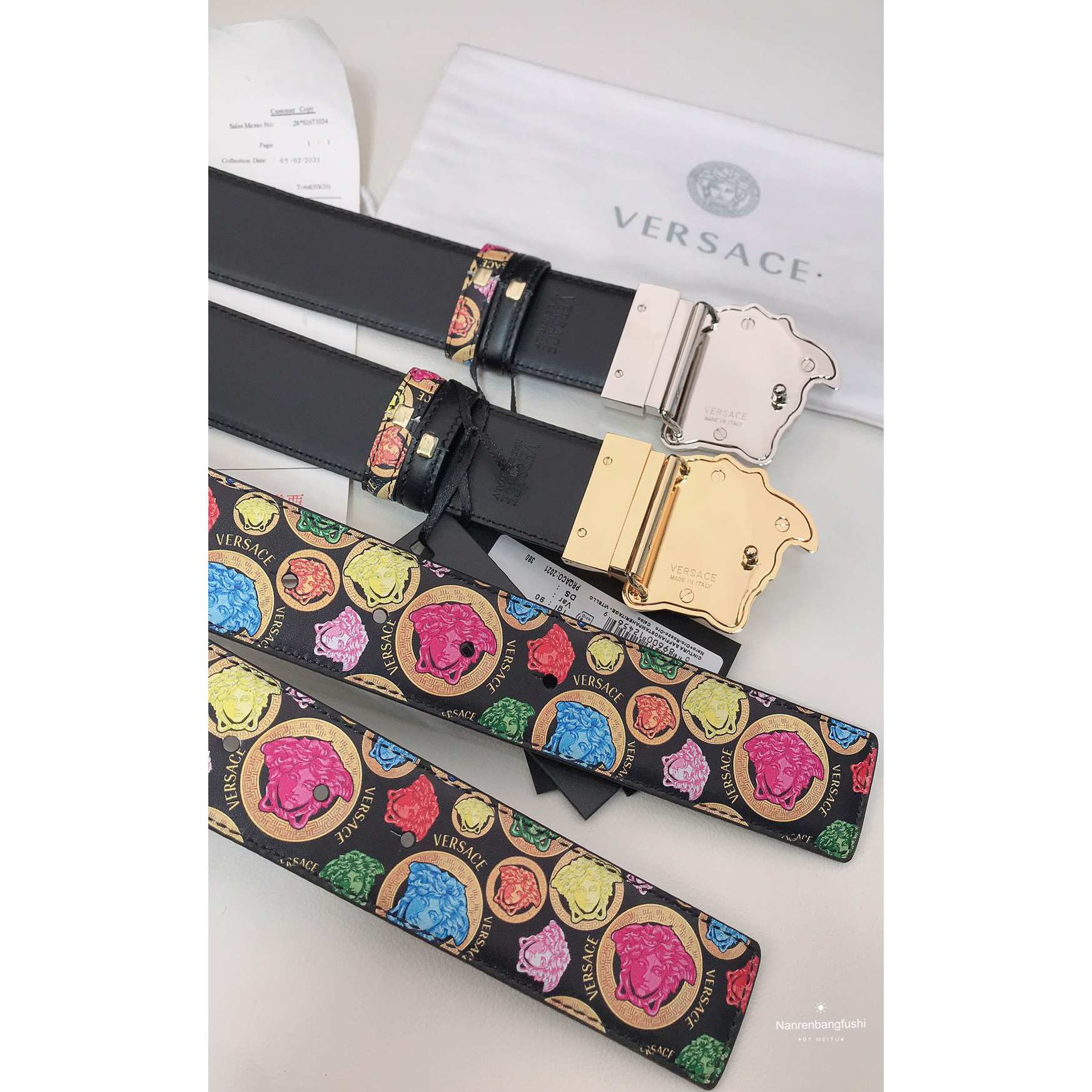 Versace Medusa Print 40 MM Belt  - DopestKickz