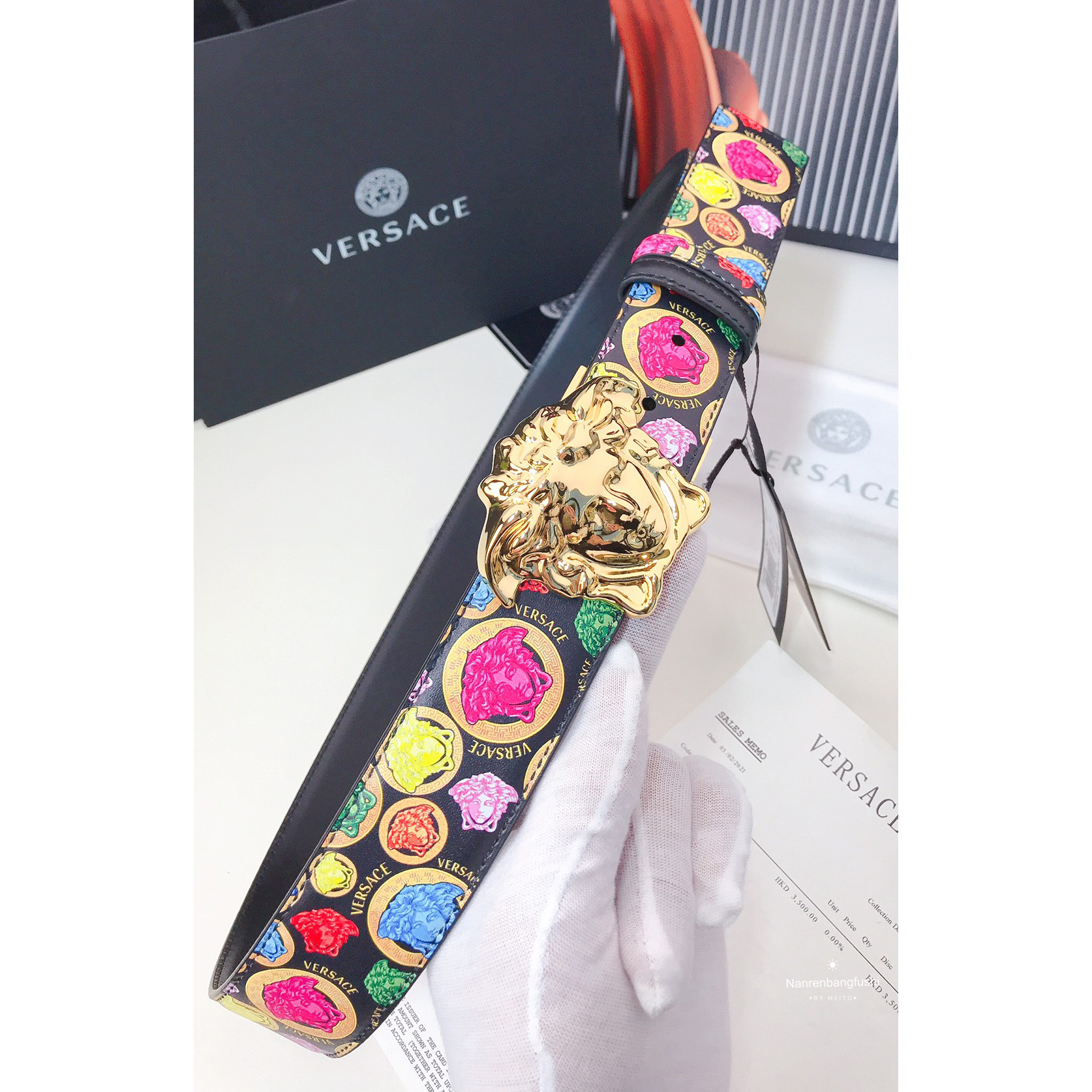 Versace Medusa Print 40 MM Belt  - DopestKickz