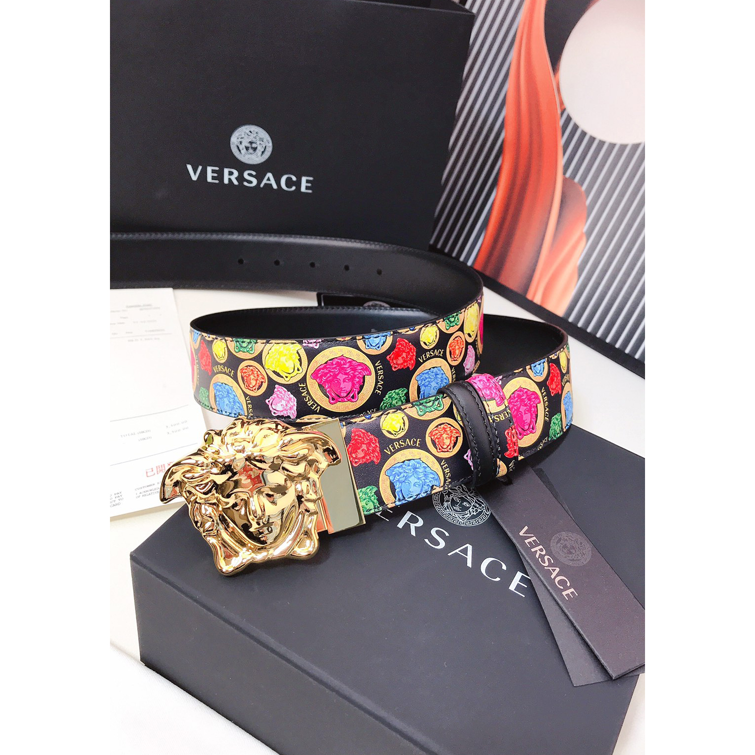 Versace Medusa Print 40 MM Belt  - DopestKickz