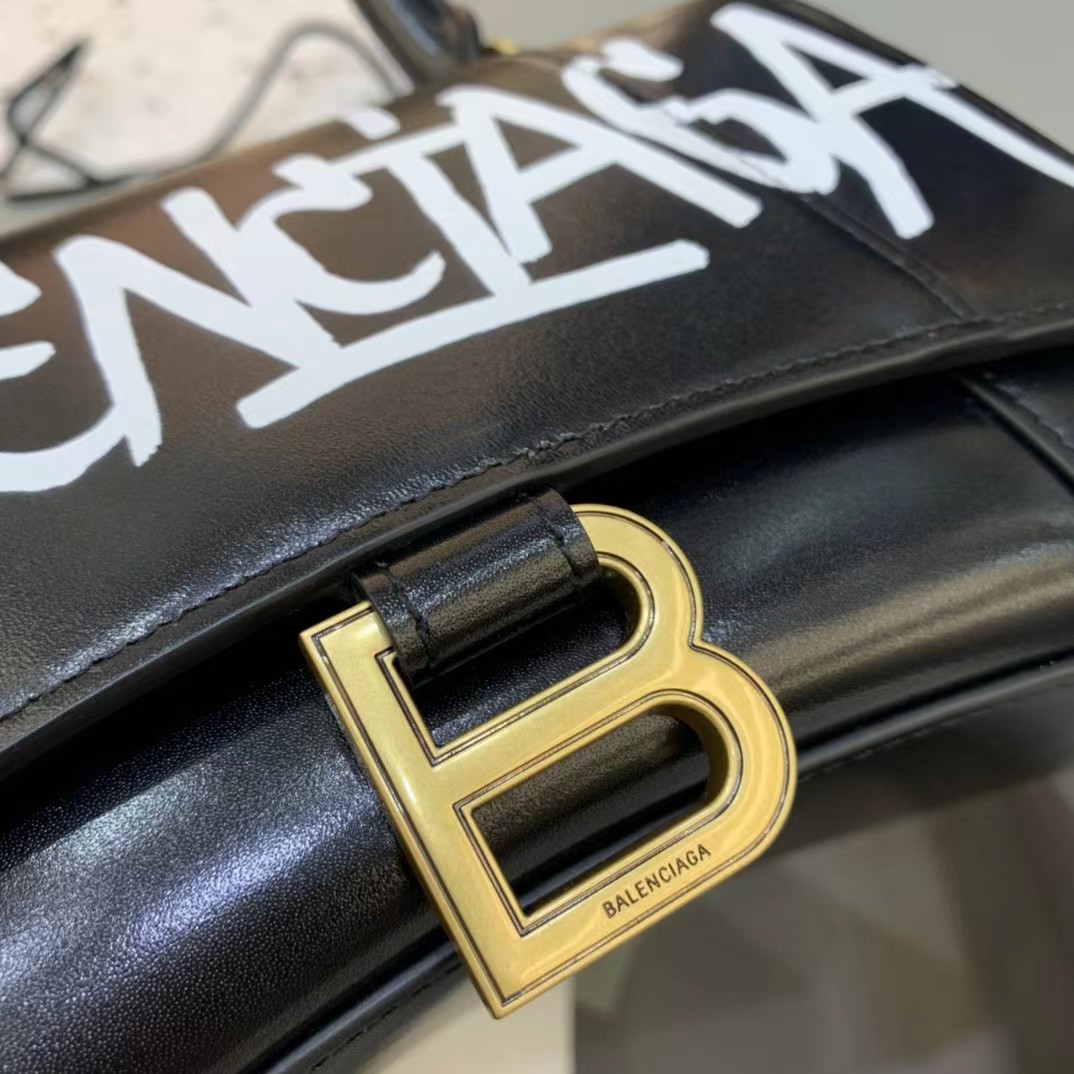 Balenciaga Logo Print Leather Handbag(23-14-10cm) - DopestKickz
