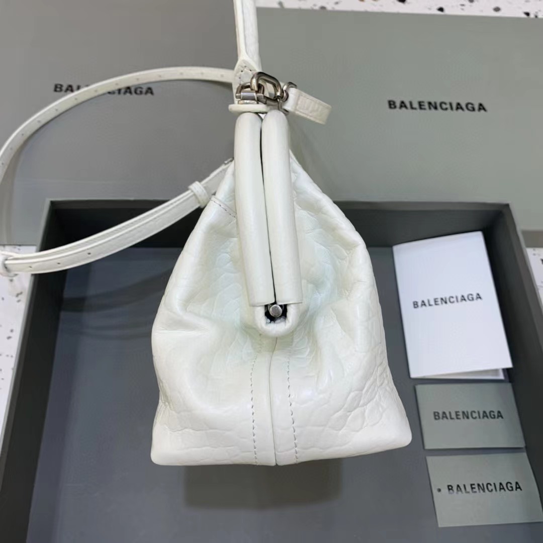 Balenciaga Women's Editor Small Bag Crocodile Embossed In White（27-15.5-11CM） - DopestKickz