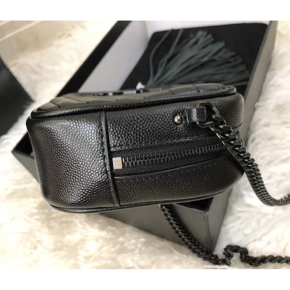 Saint Laurent Black Leather Shoulder Bag (19-10.5-5CM) - DopestKickz
