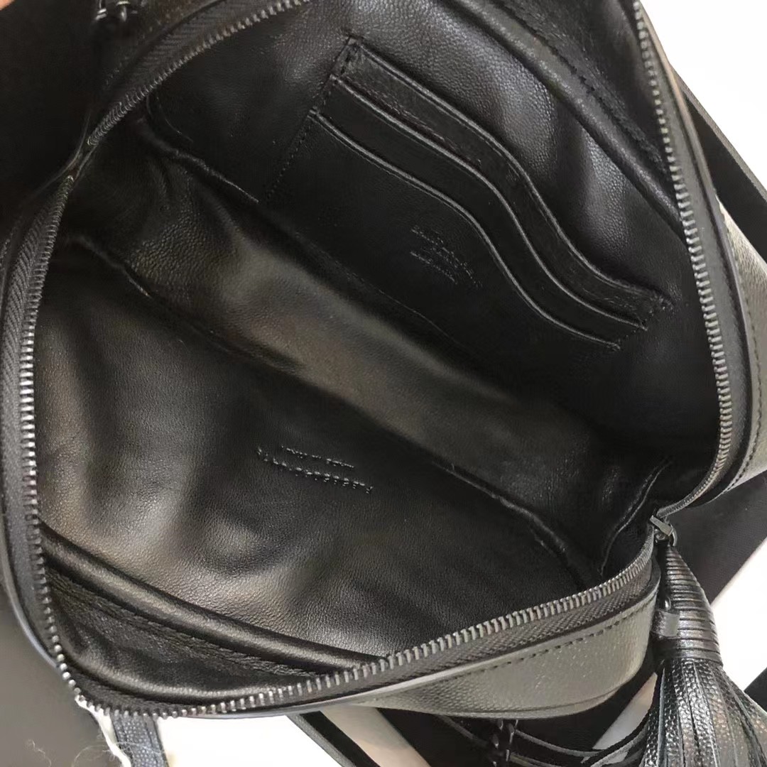 Saint Laurent Black Leather Shoulder Bag (19-10.5-5CM) - DopestKickz