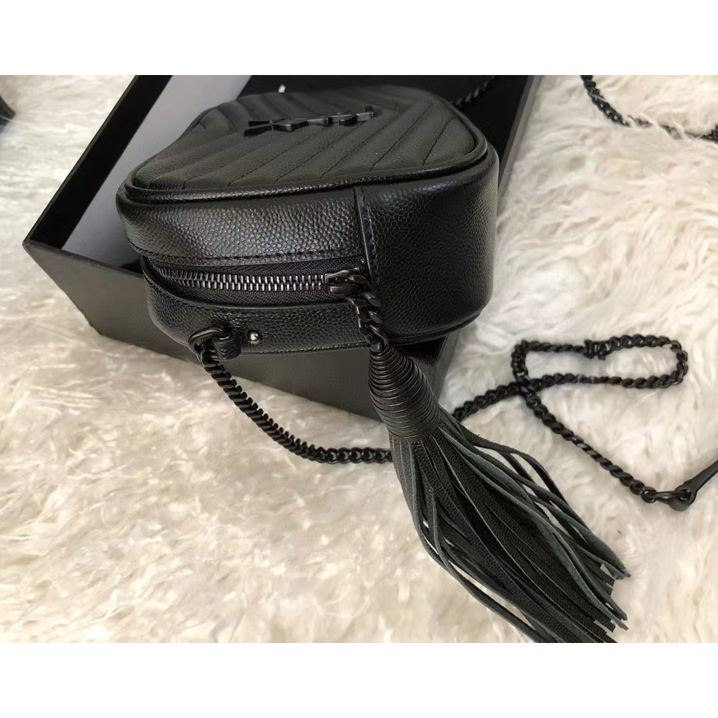 Saint Laurent Black Leather Shoulder Bag (19-10.5-5CM) - DopestKickz