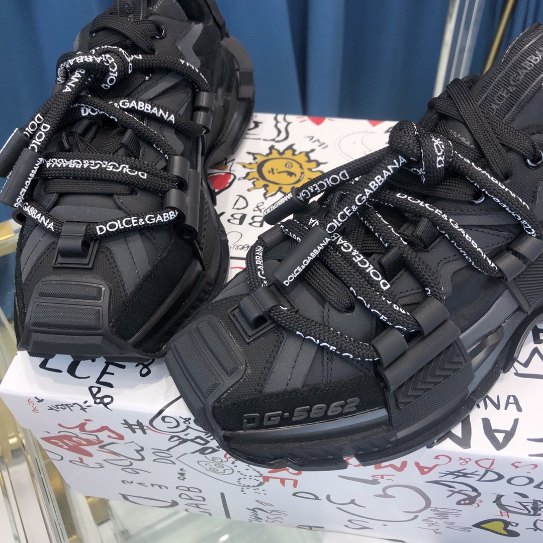 Dolce & Gabbana Mixed-Material Space Sneakers - DopestKickz