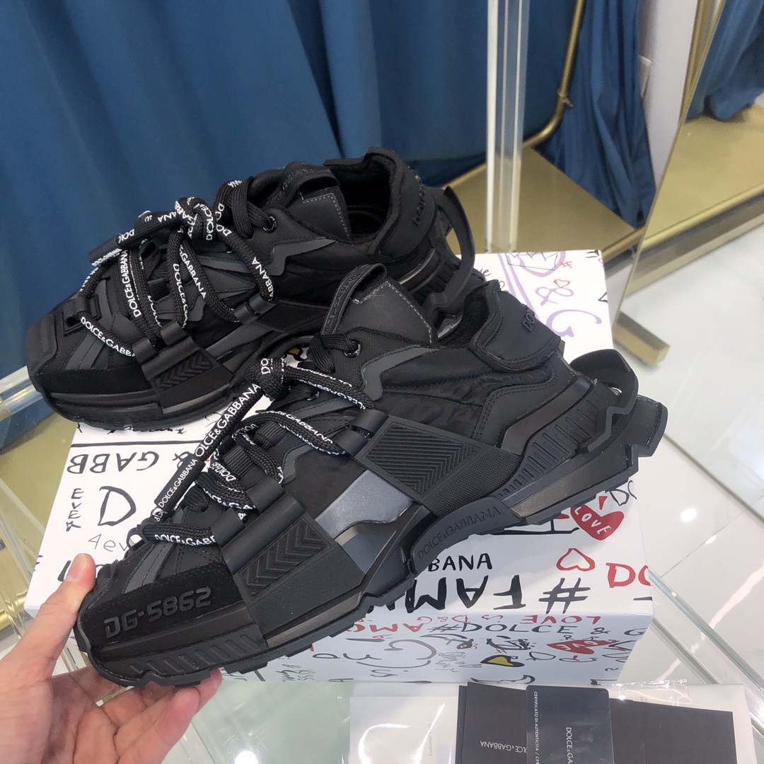 Dolce & Gabbana Mixed-Material Space Sneakers - DopestKickz