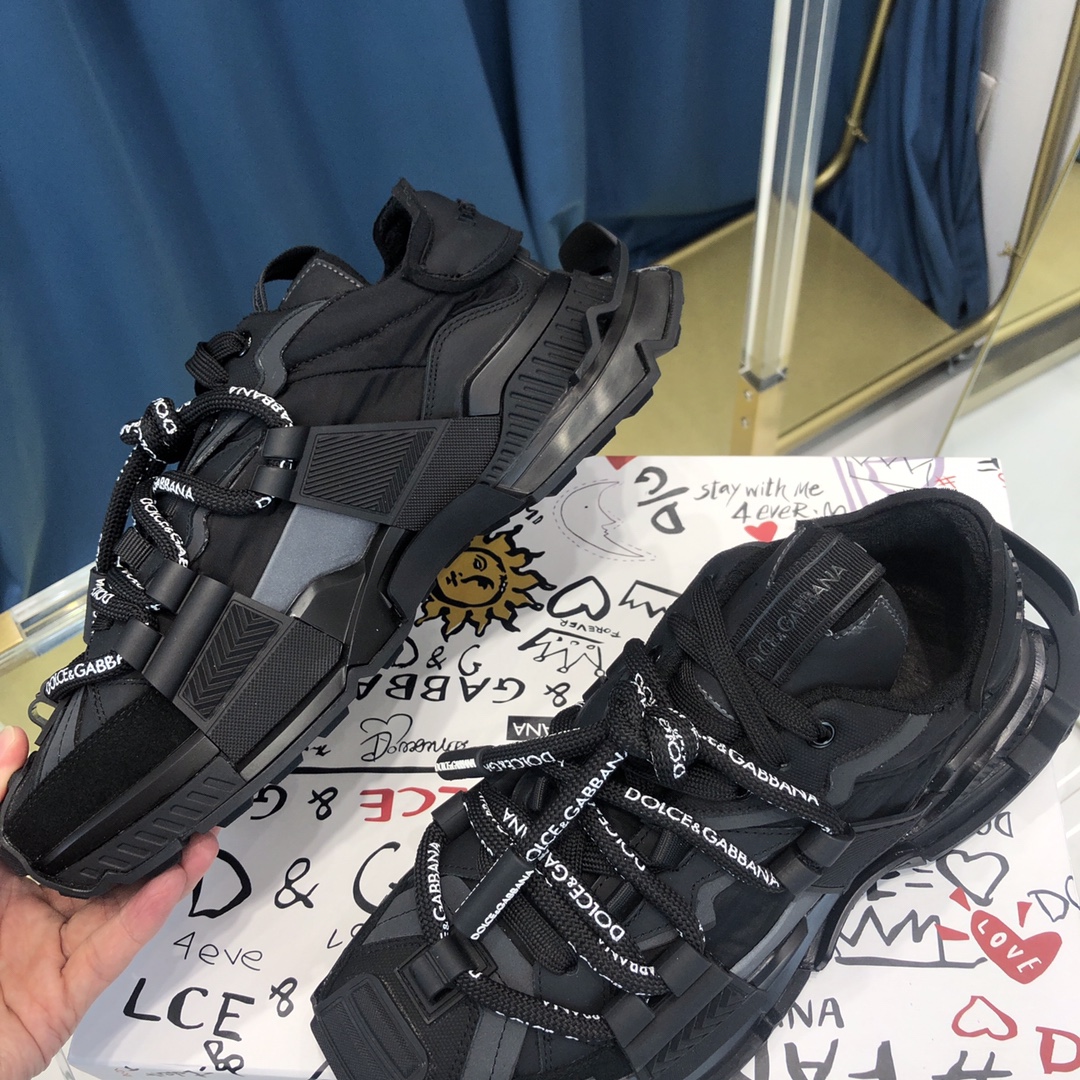 Dolce & Gabbana Mixed-Material Space Sneakers - DopestKickz