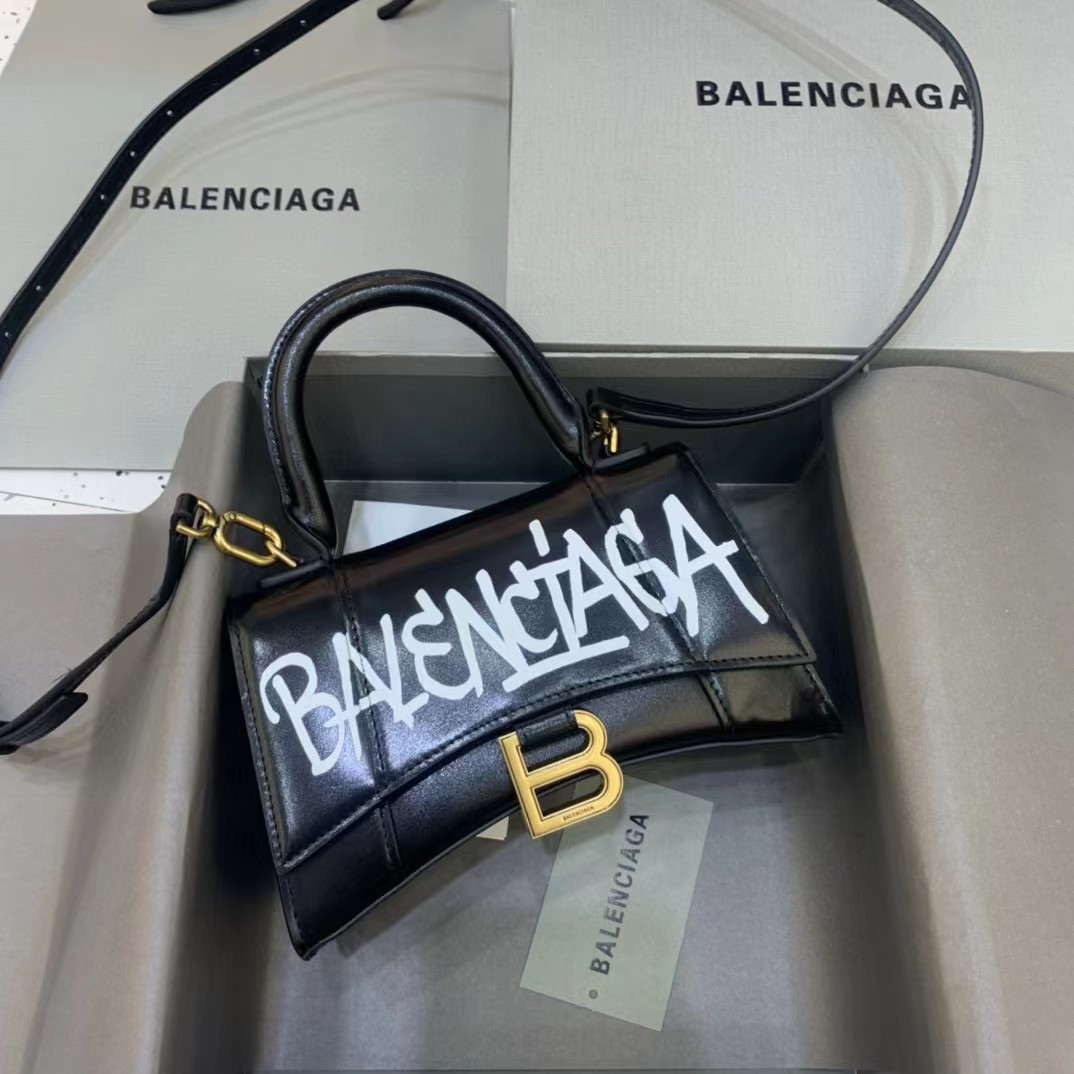 Balenciaga Logo Print Leather Handbag(19-11-8 cm) - DopestKickz