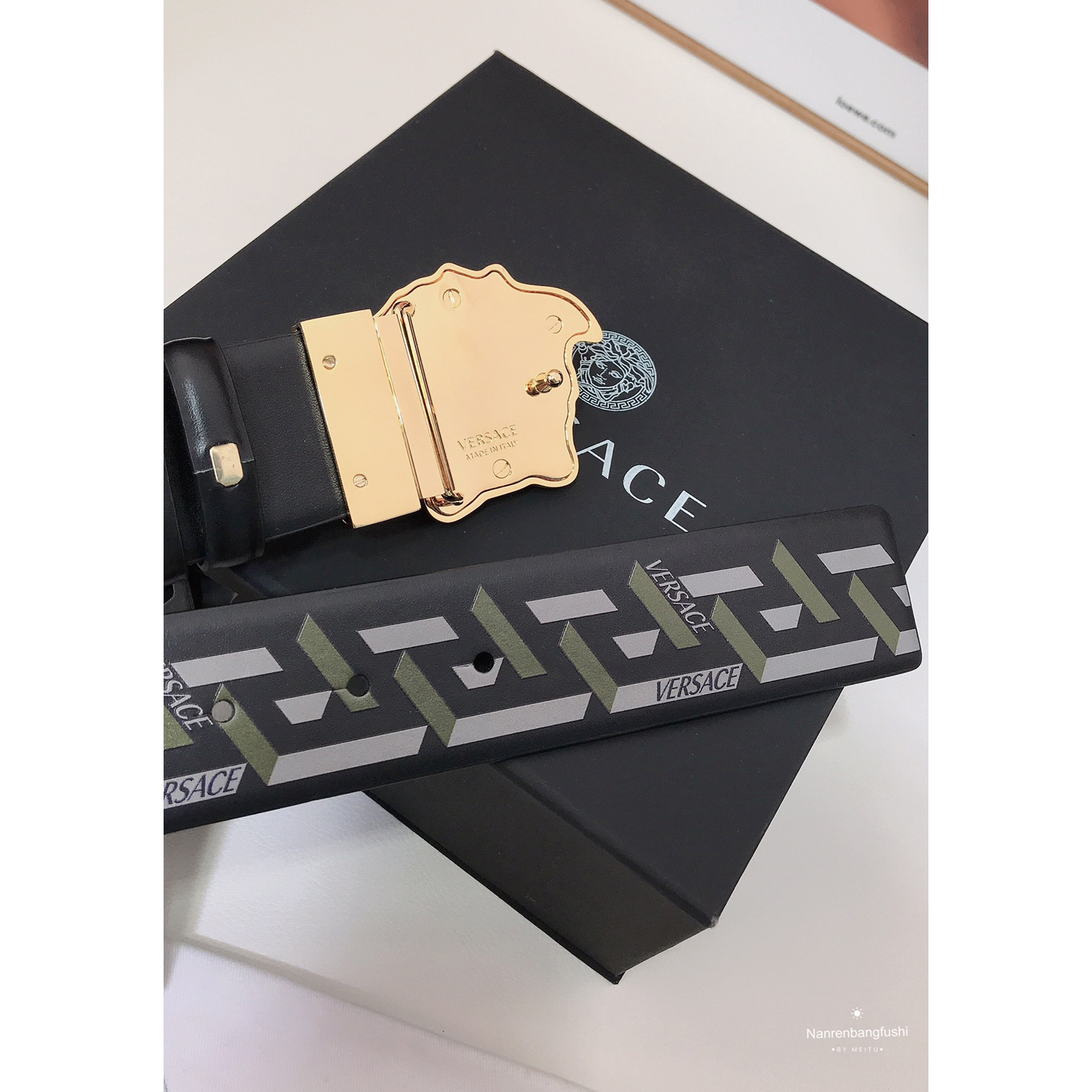 Versace La Greca Print 40 MM Belt  - DopestKickz