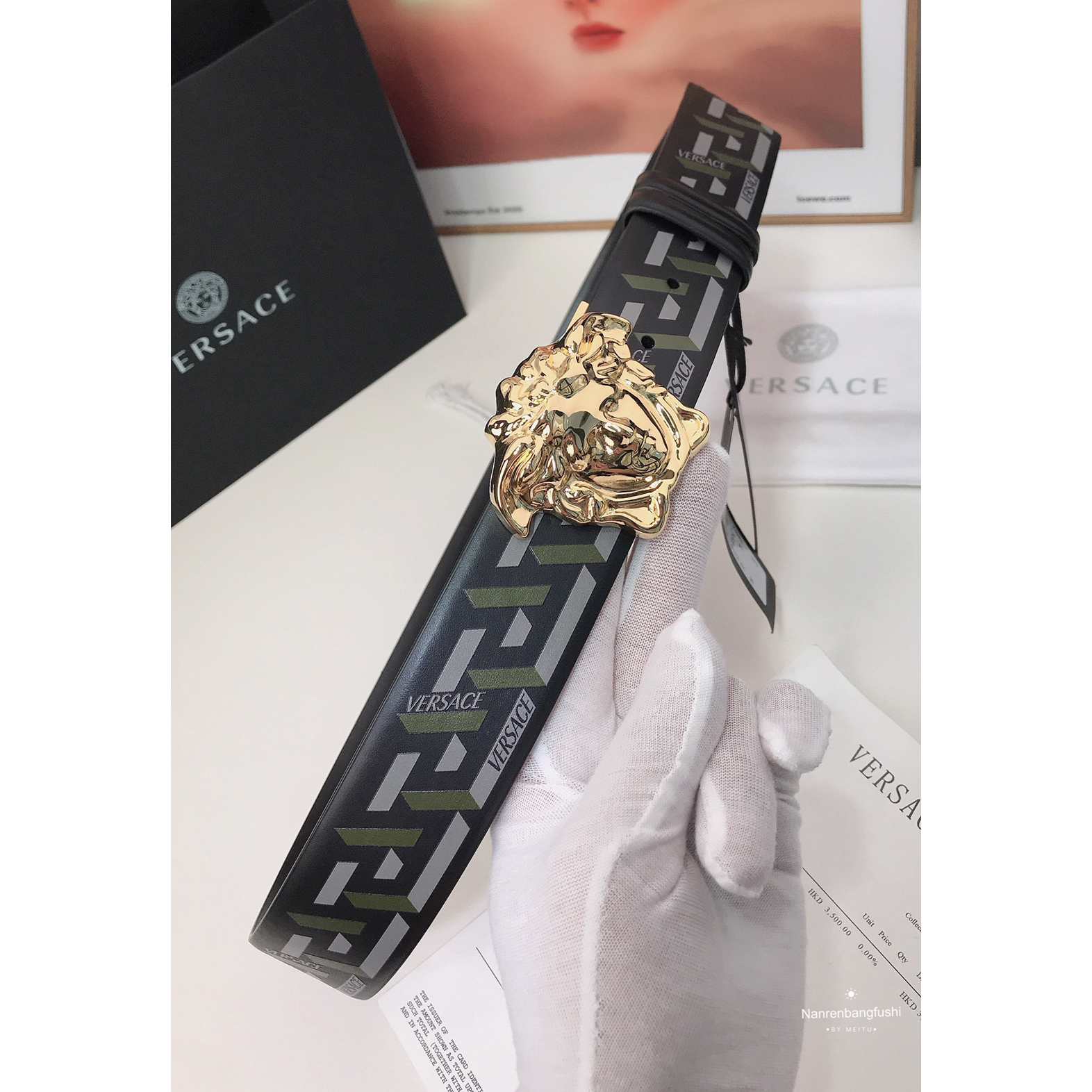 Versace La Greca Print 40 MM Belt  - DopestKickz