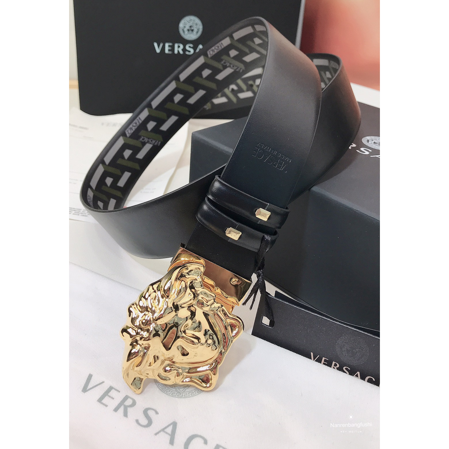 Versace La Greca Print 40 MM Belt  - DopestKickz