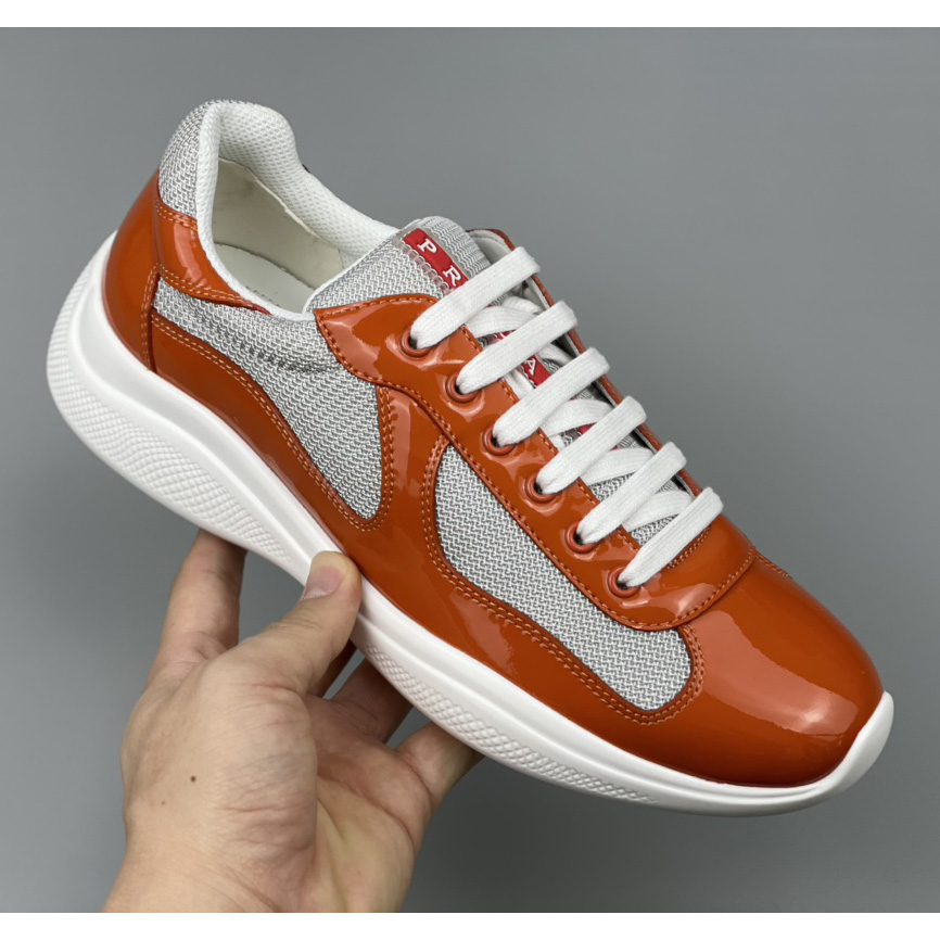Prada Male America's Cup Sneaker In Orange(upon uk size) - DopestKickz