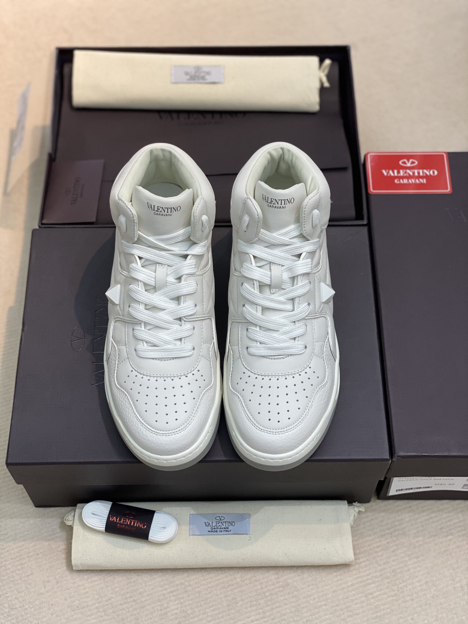 Valenti One Stud Mid-Top Nappa Sneaker - DopestKickz